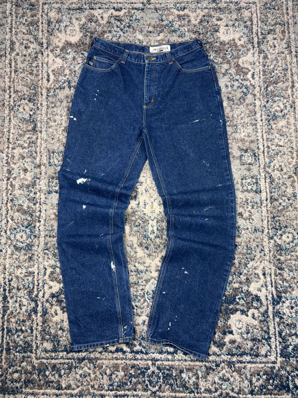 Vintage Carhartt FR Relaxed Fit Dark Wash Denim Workwear Pants Size