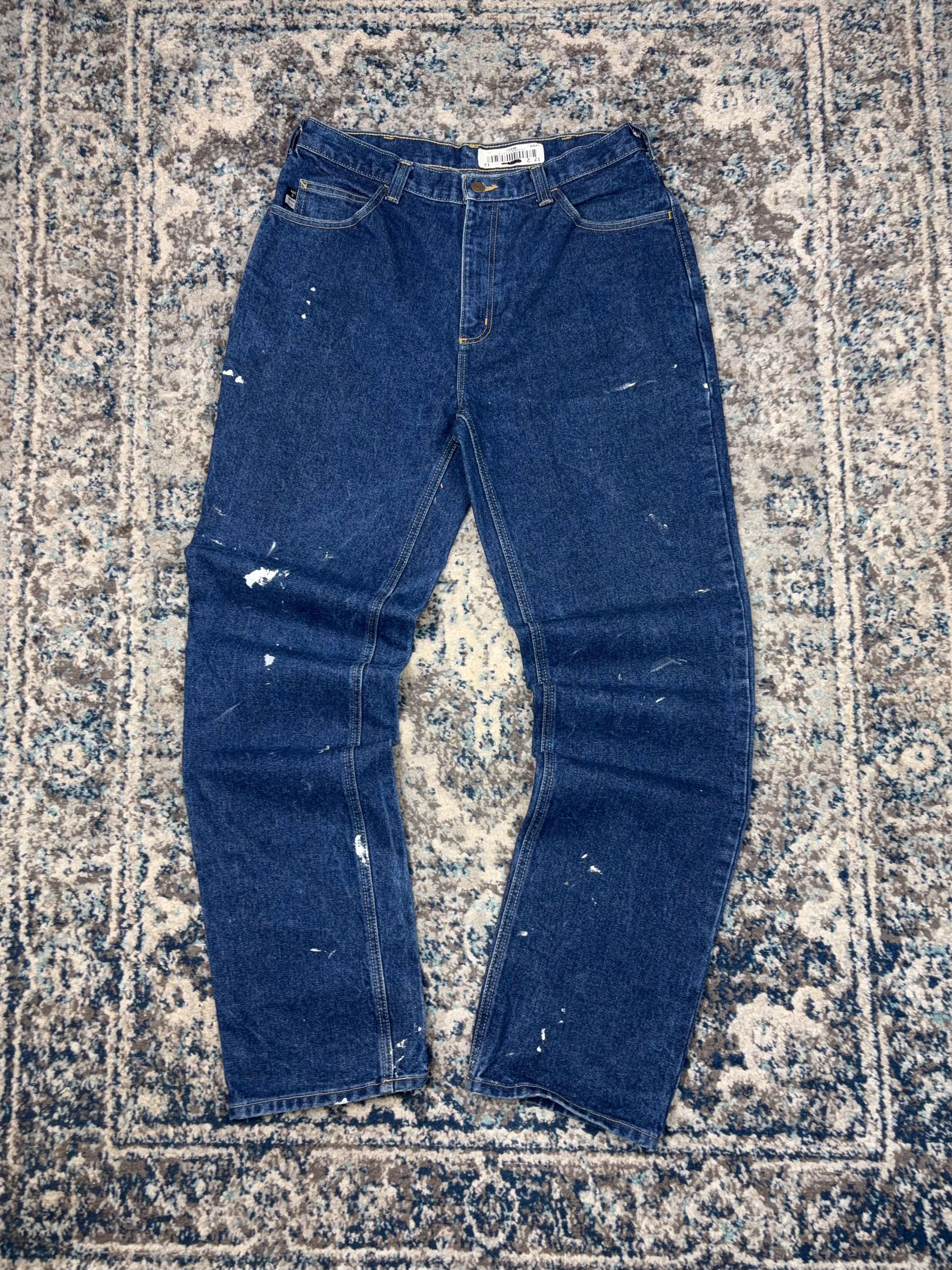 Vintage Carhartt FR Relaxed Fit Dark Wash Denim Workwear Pants Size