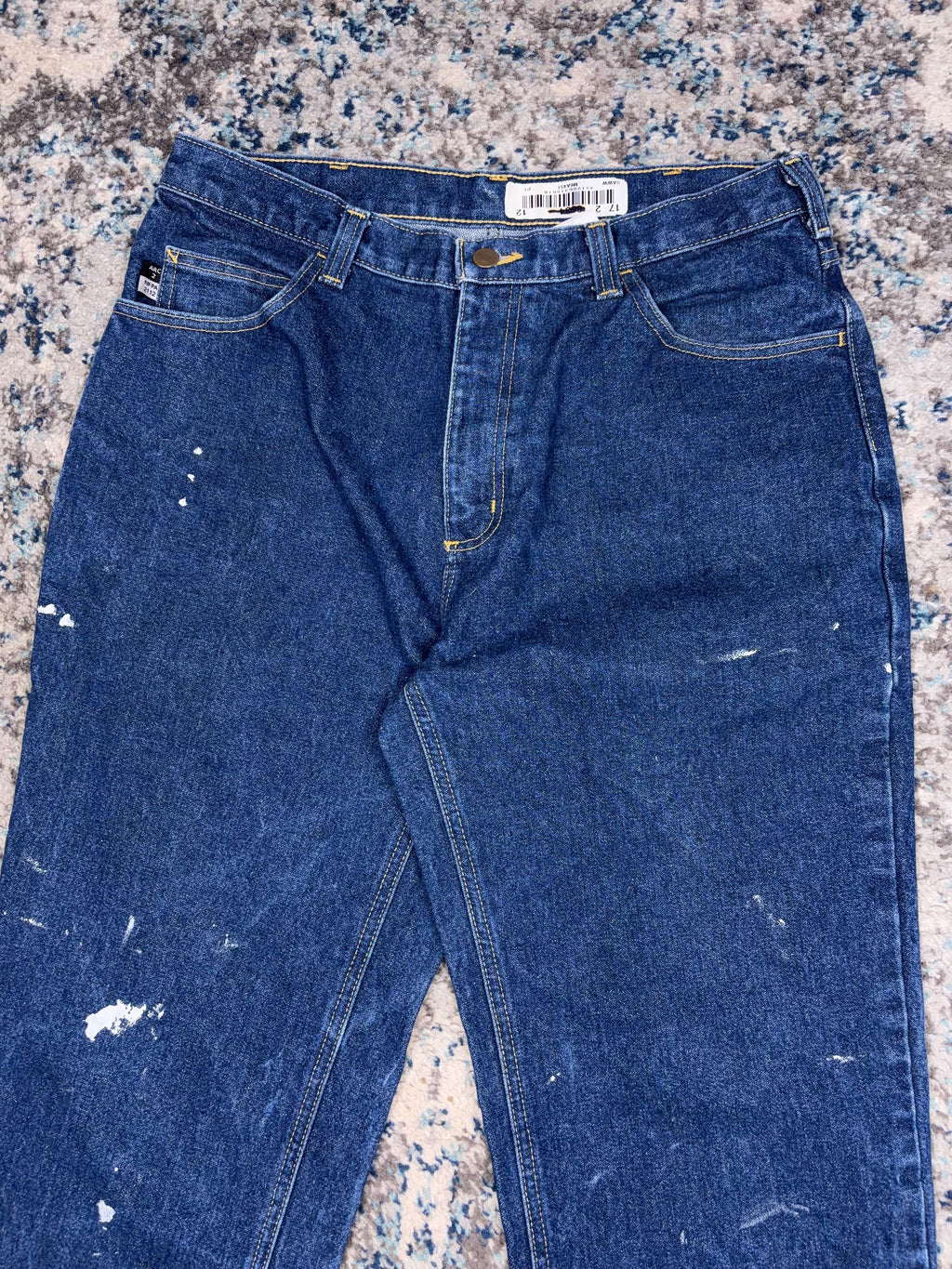Vintage Carhartt FR Relaxed Fit Dark Wash Denim Workwear Pants Size