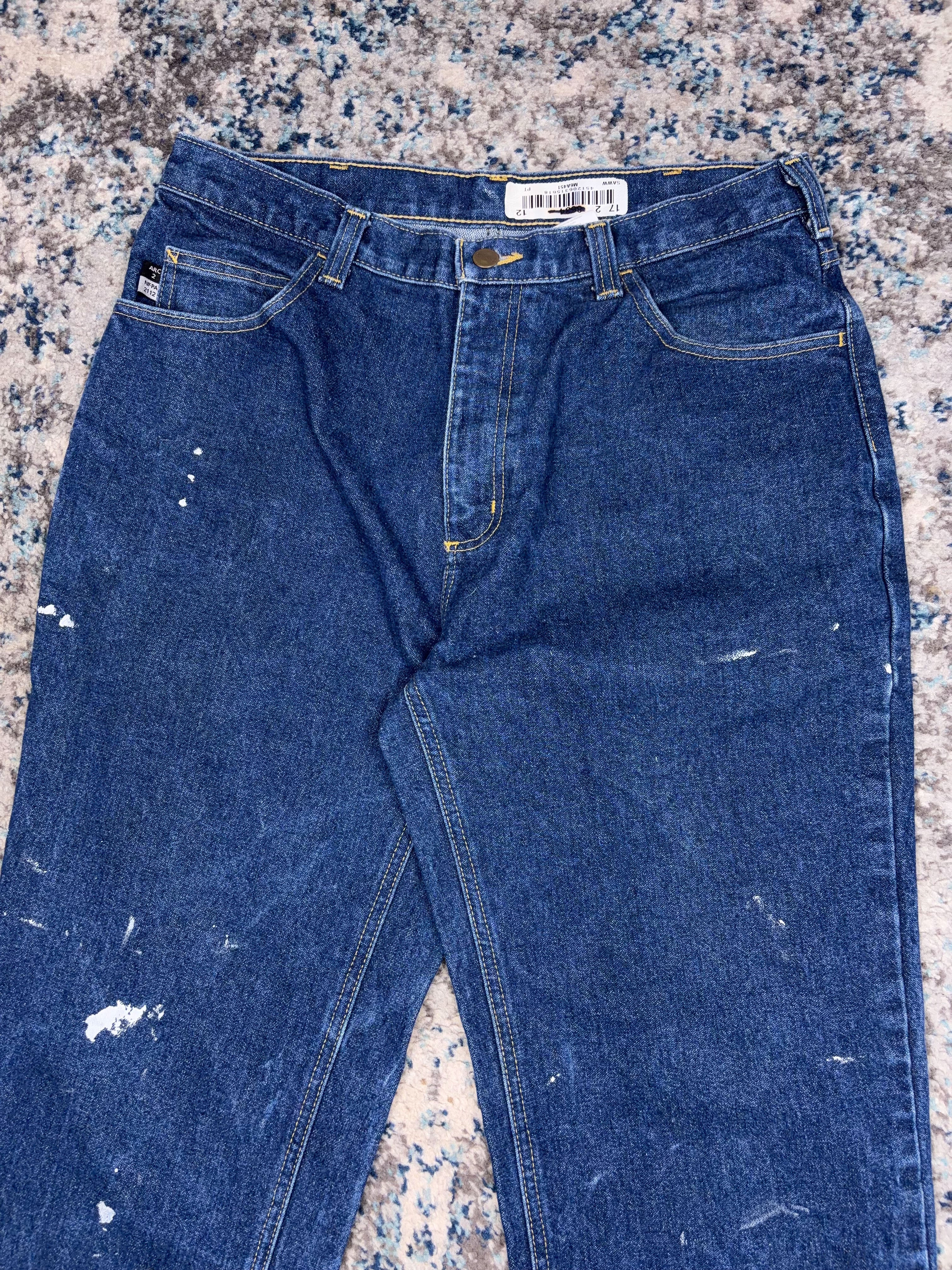 Vintage Carhartt FR Relaxed Fit Dark Wash Denim Workwear Pants Size