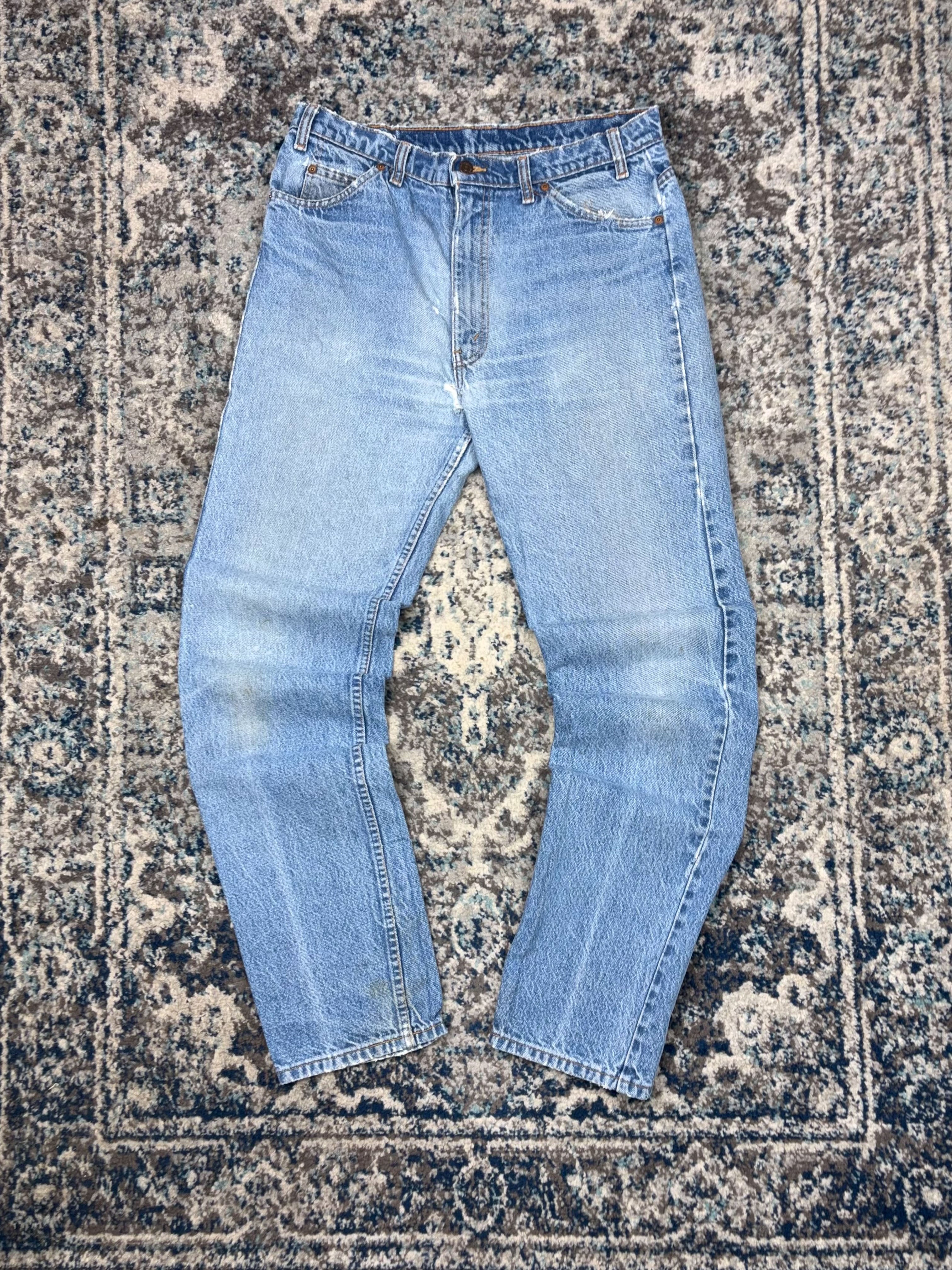 Vintage 90s Levis Orange Tab Straight Fit Light Wash Denim Pants Size 33
