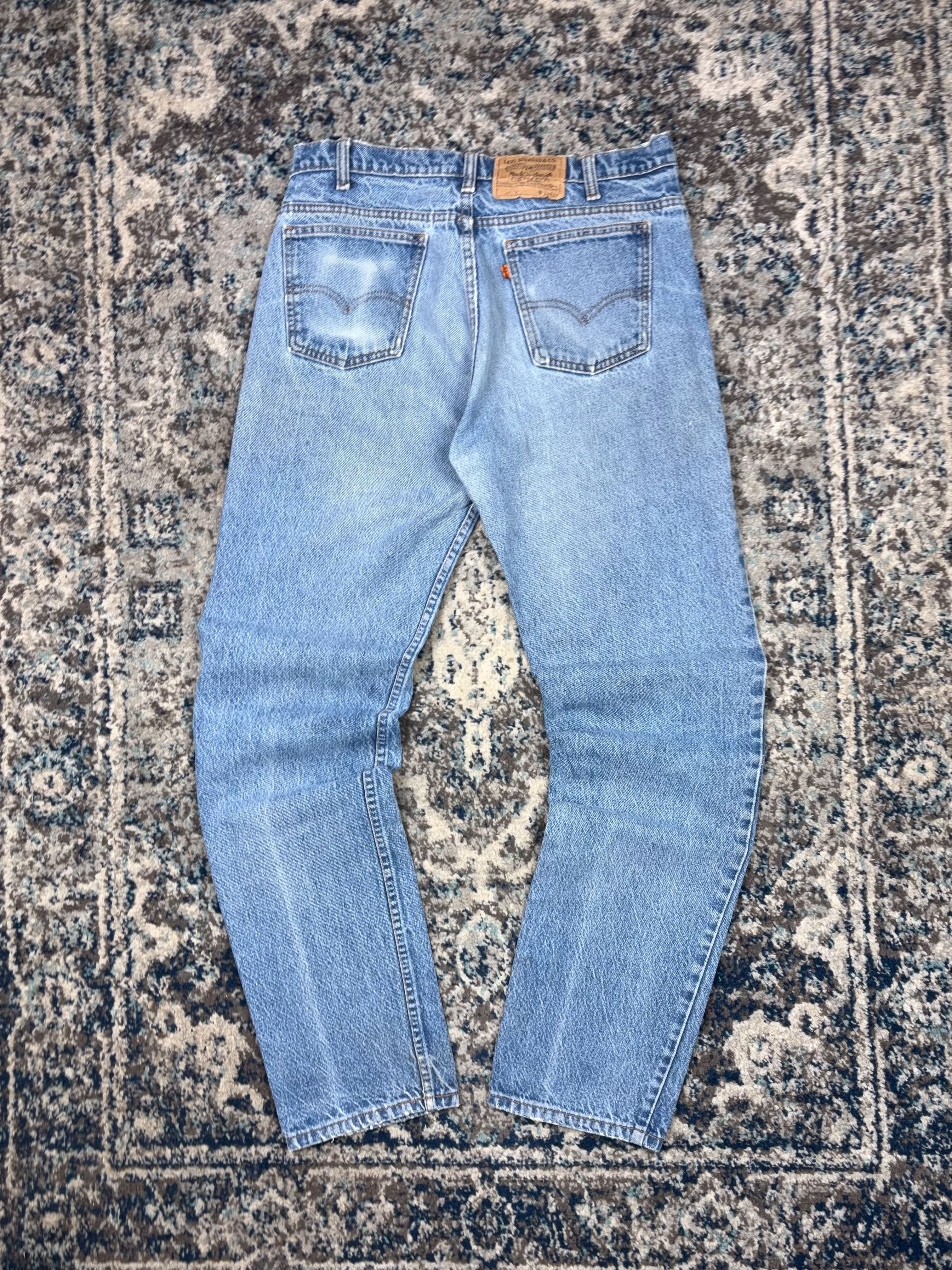 Vintage 90s Levis Orange Tab Straight Fit Light Wash Denim Pants Size 33