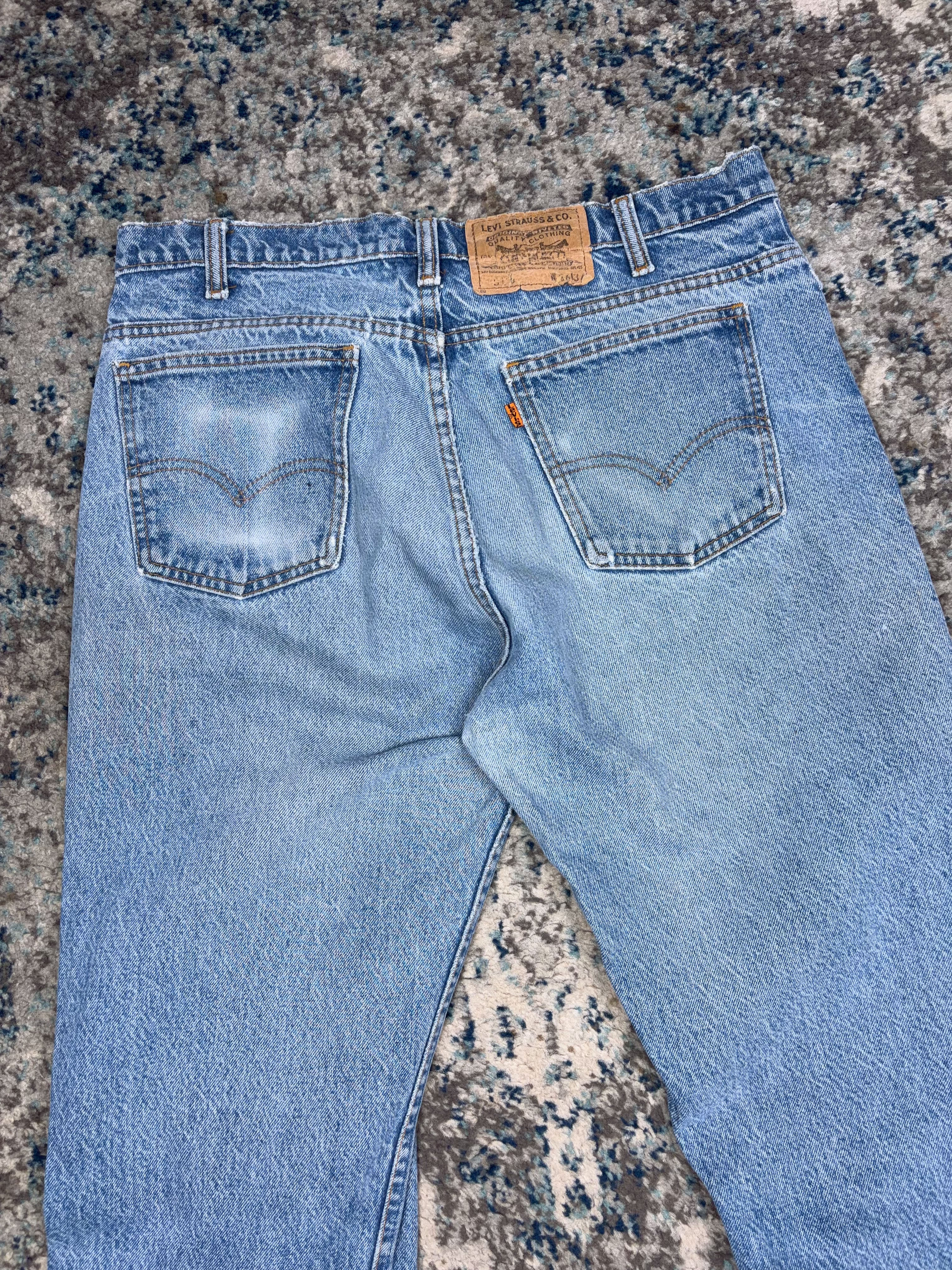 Vintage 90s Levis Orange Tab Straight Fit Light Wash Denim Pants Size 33