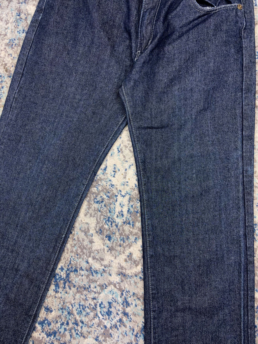 Vintage Y2K Red Ape Argyle Plaid Pocket Stitch Dark Wash Denim Pants Size 35