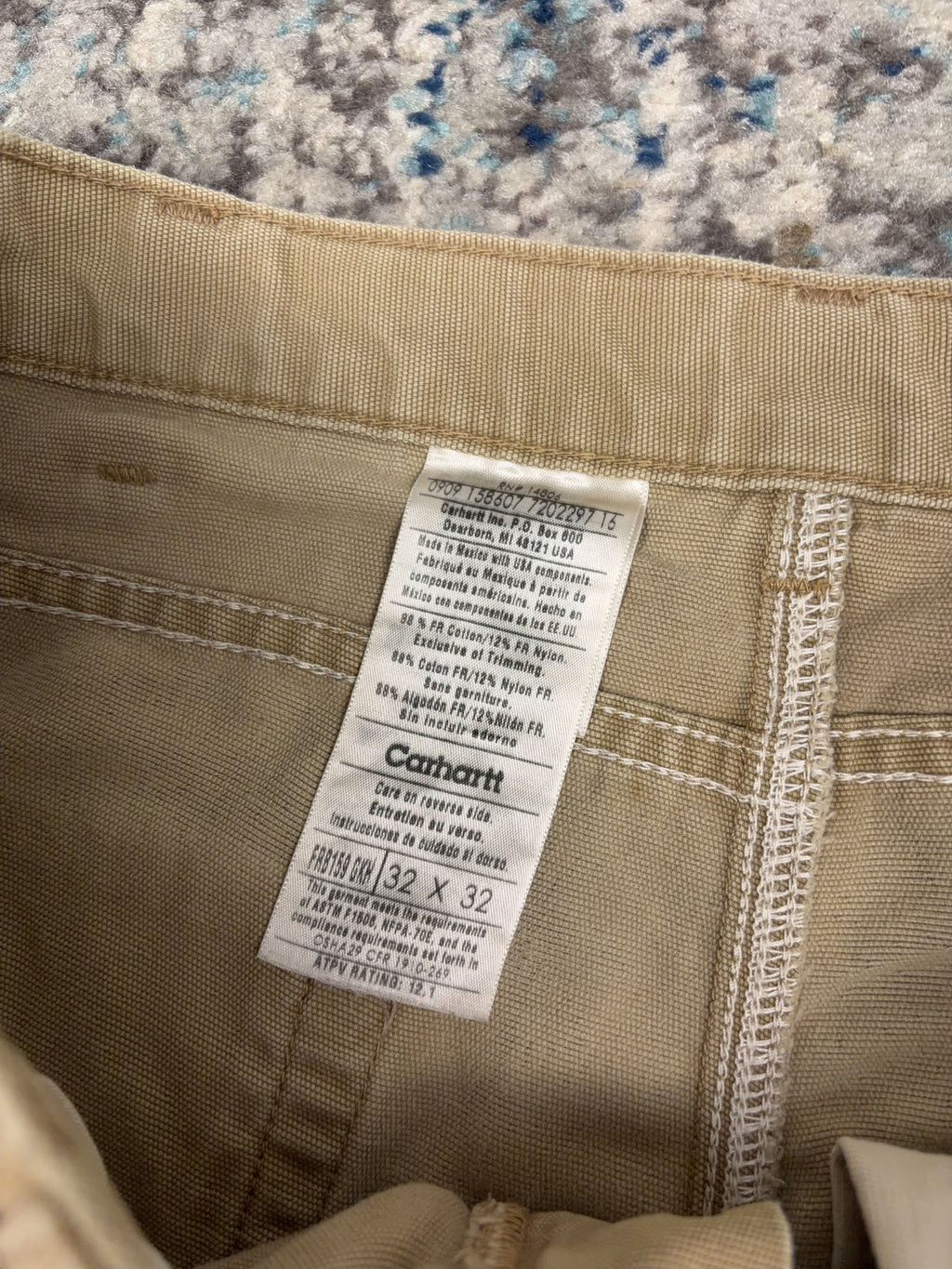 Vintage Carhartt FR Canvas Workwear Carpenter Pants Size 33