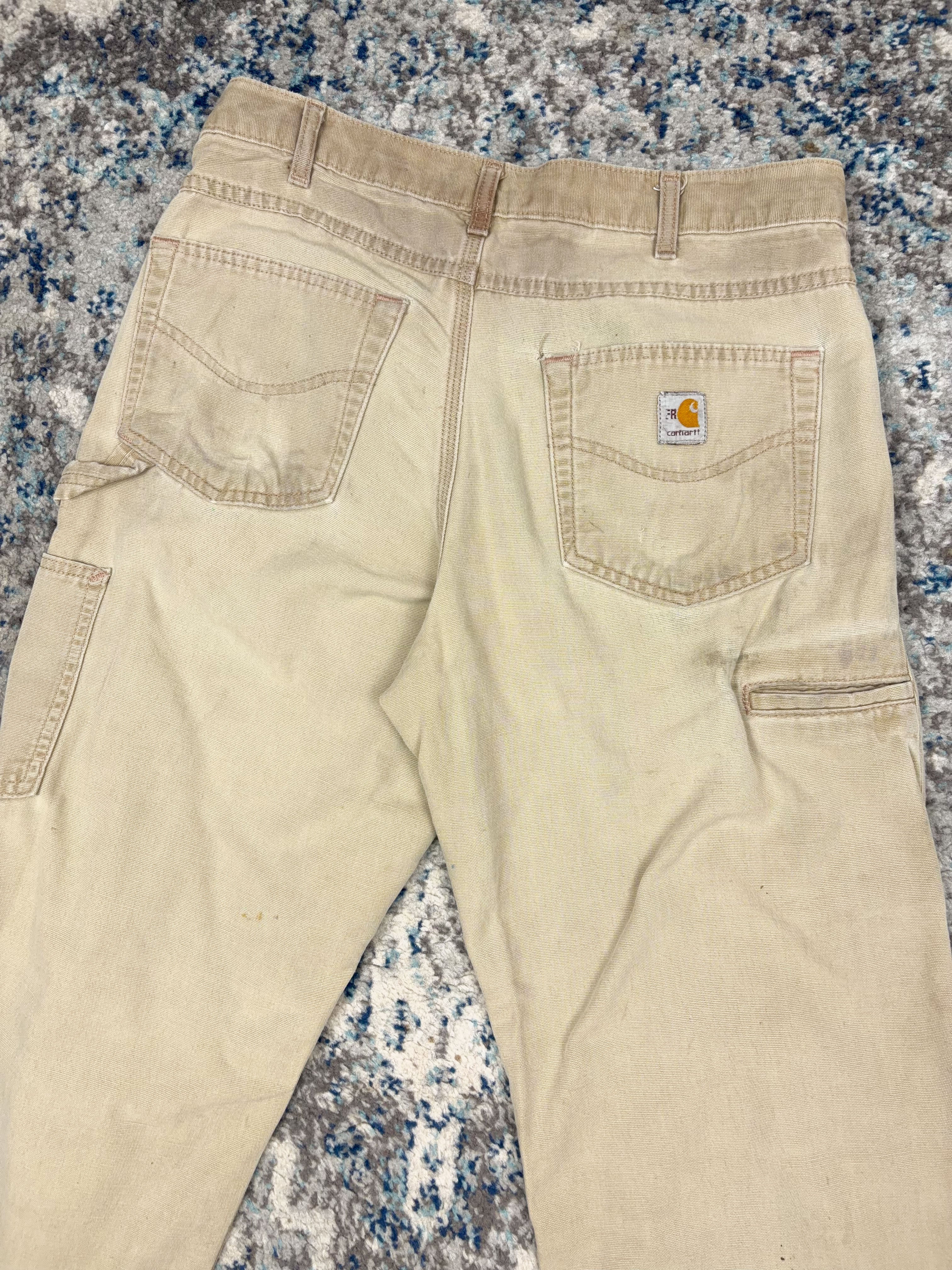 Vintage Carhartt FR Canvas Workwear Carpenter Pants Size 33