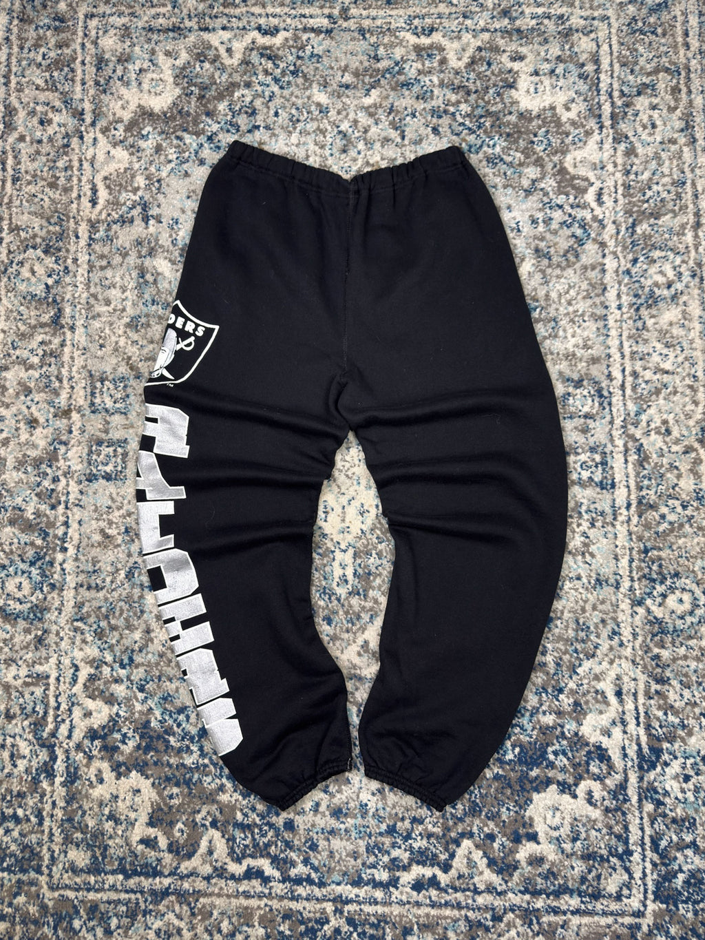 Vintage 90s Oakland Raiders NFL Logo Spellout Sweat Pants Size Large