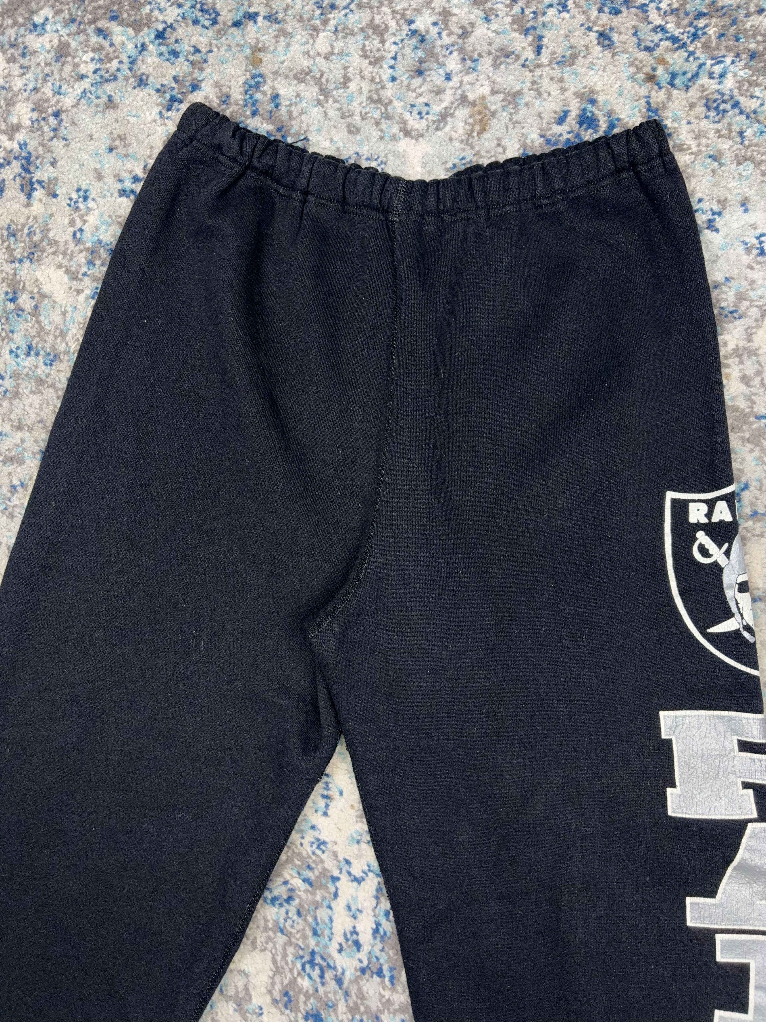 Vintage 90s Oakland Raiders NFL Logo Spellout Sweat Pants Size Large