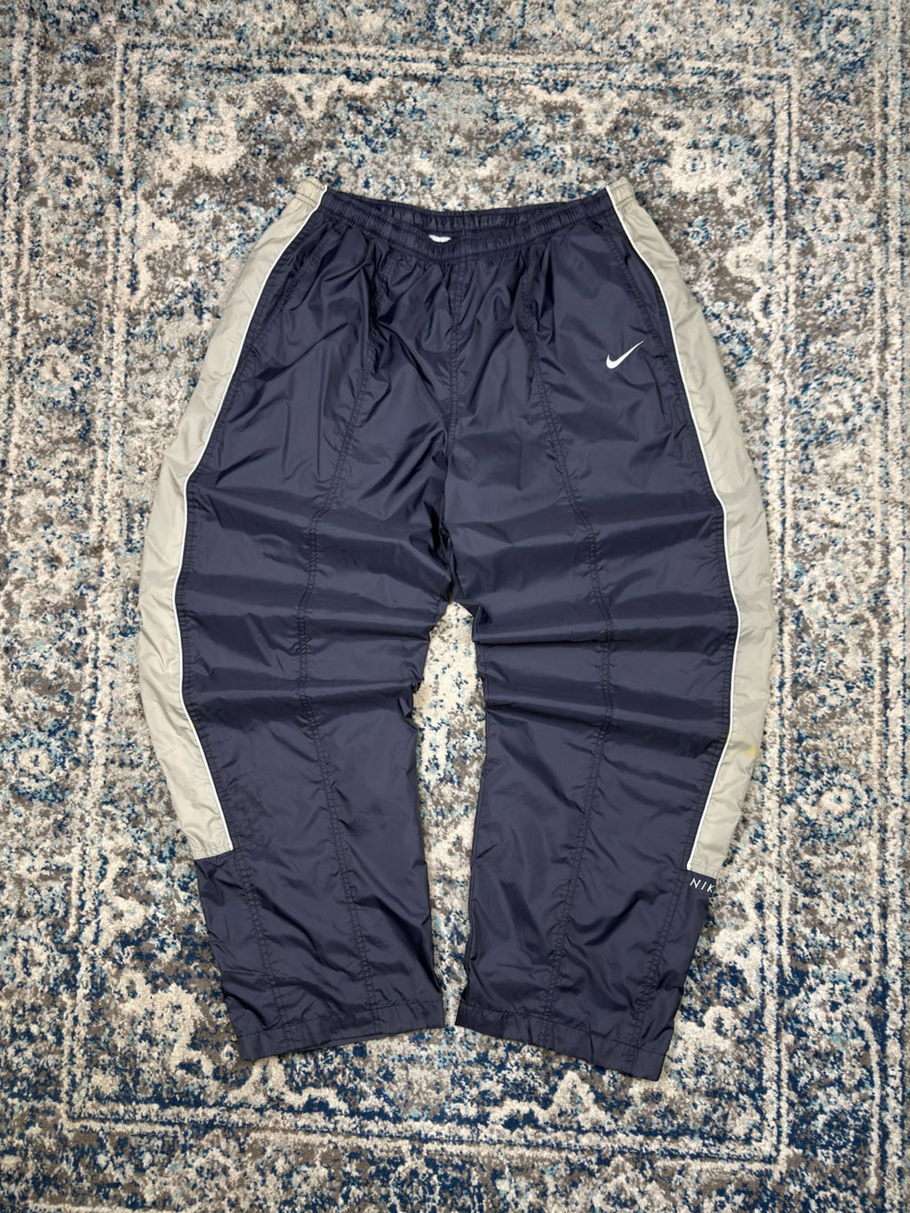 Vintage Nike Embroidered Mini Swoosh Mesh Lined Windbreaker Pants Size 2XL