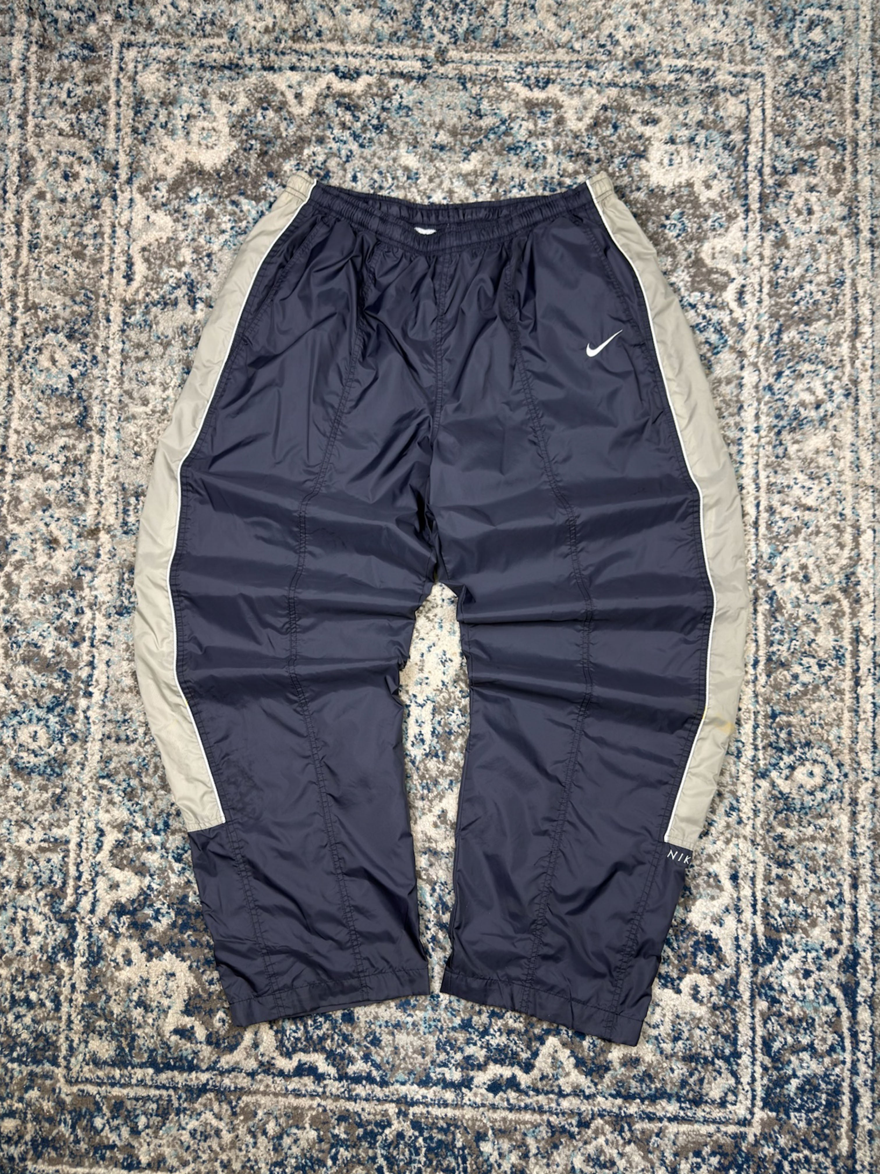 Vintage Nike Embroidered Mini Swoosh Mesh Lined Windbreaker Pants Size 2XL