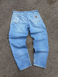 Vintage Carhartt Regular Fit Workwear Light Wash Denim Pants Size 38