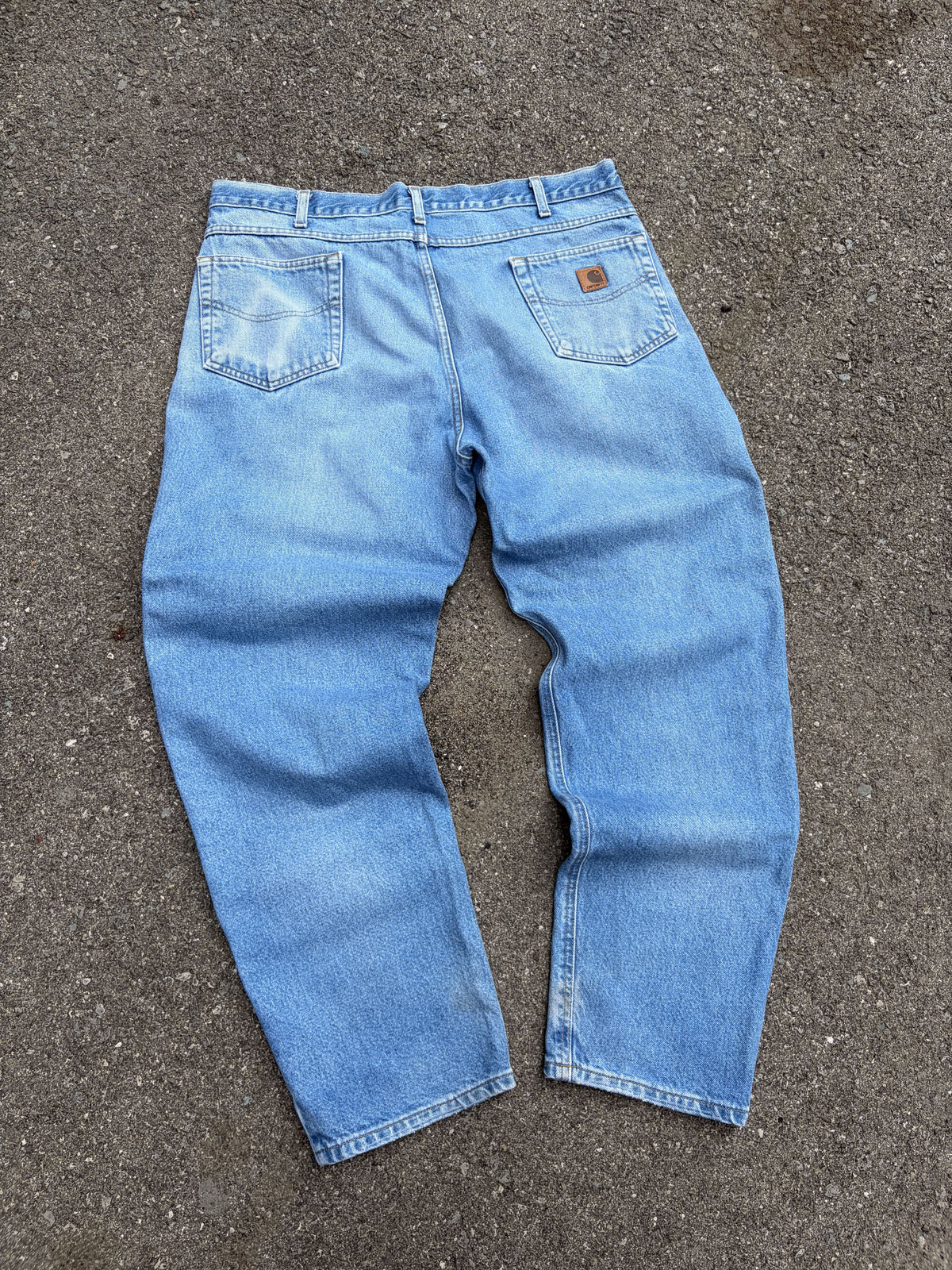 Vintage Carhartt Regular Fit Workwear Light Wash Denim Pants Size 38