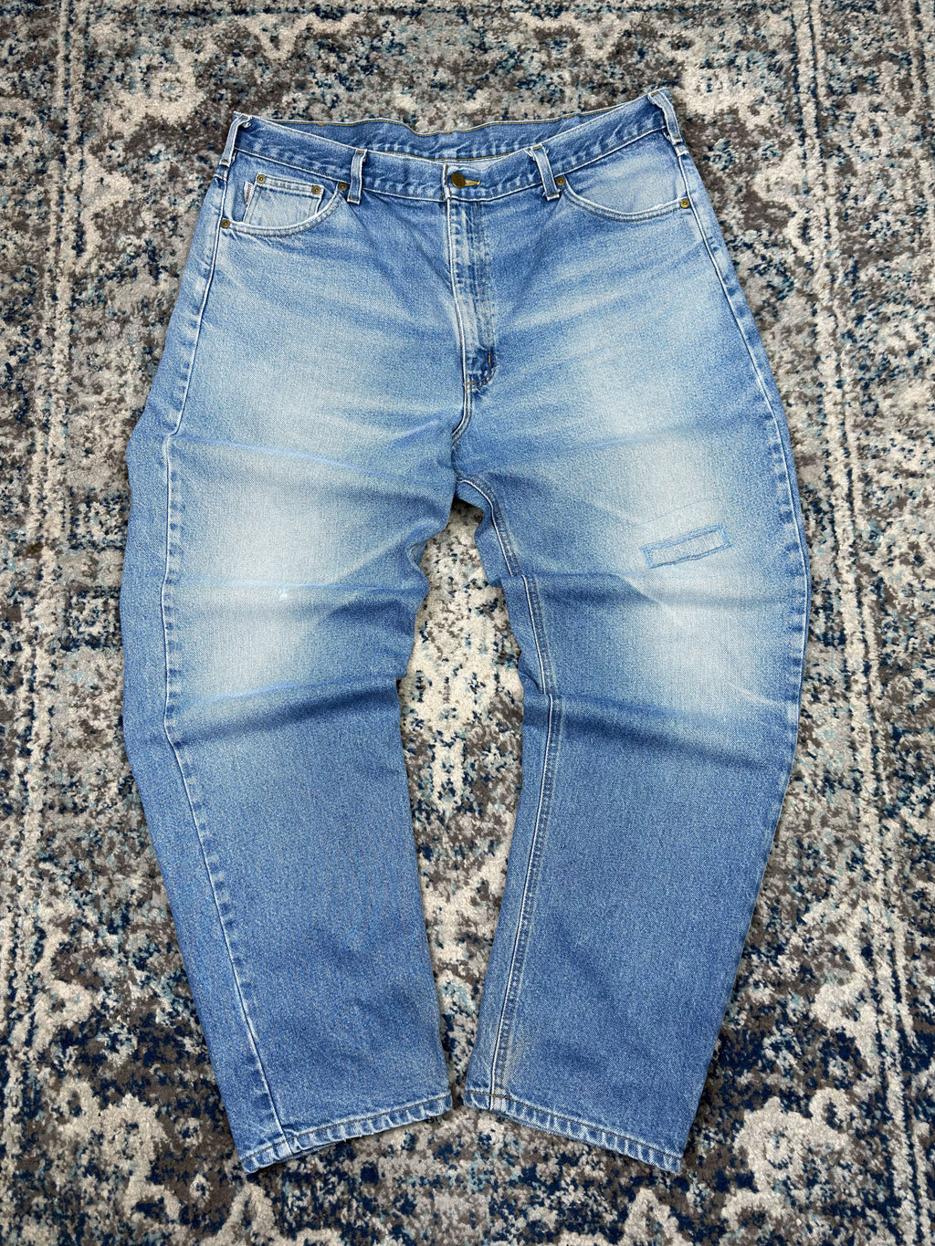 Vintage Carhartt Regular Fit Workwear Light Wash Denim Pants Size 38