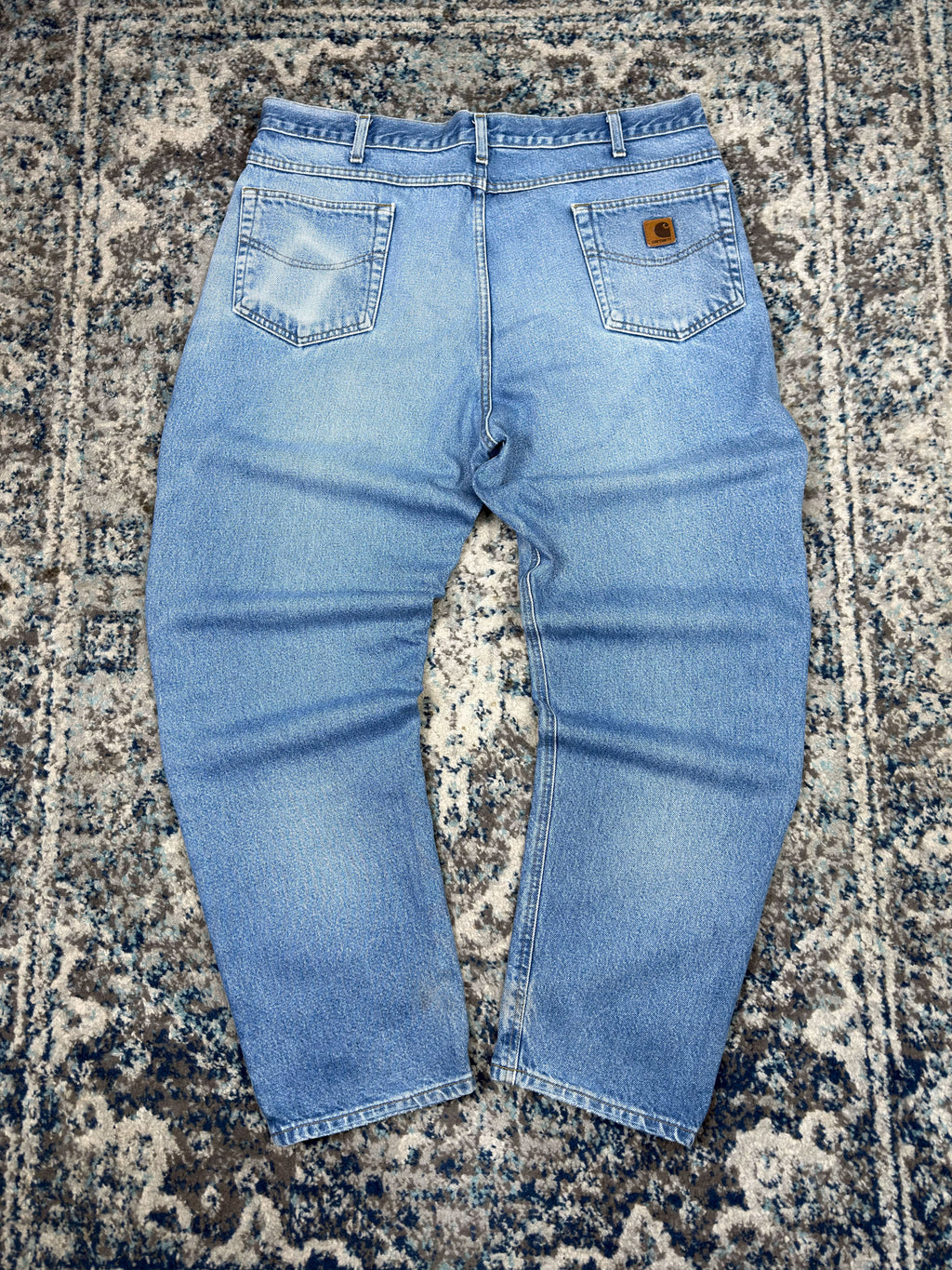 Vintage Carhartt Regular Fit Workwear Light Wash Denim Pants Size 38