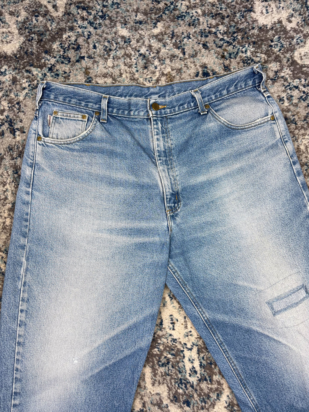 Vintage Carhartt Regular Fit Workwear Light Wash Denim Pants Size 38