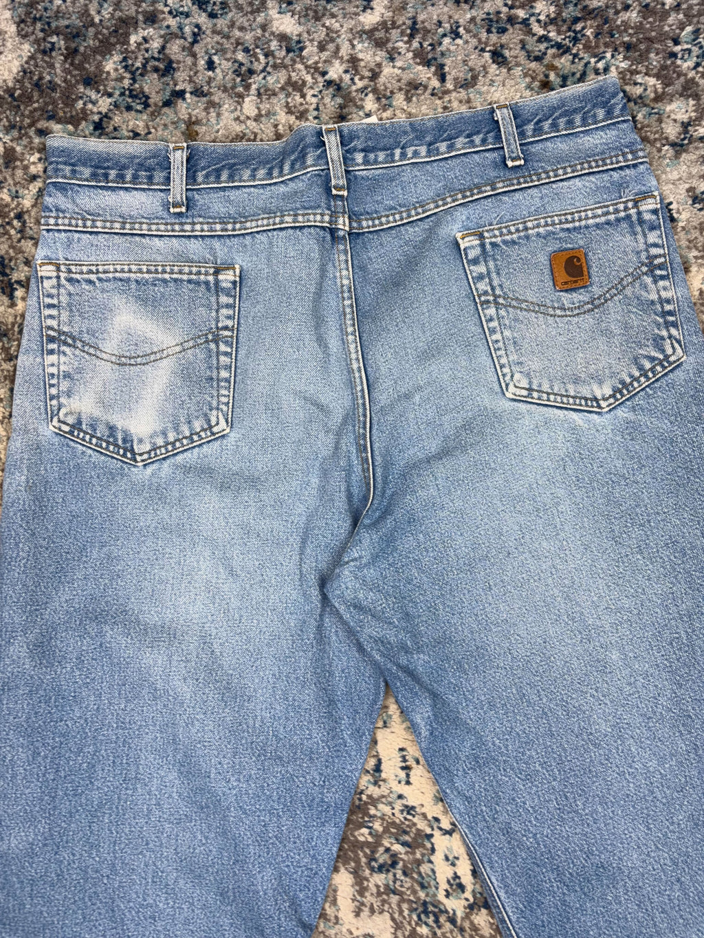 Vintage Carhartt Regular Fit Workwear Light Wash Denim Pants Size 38
