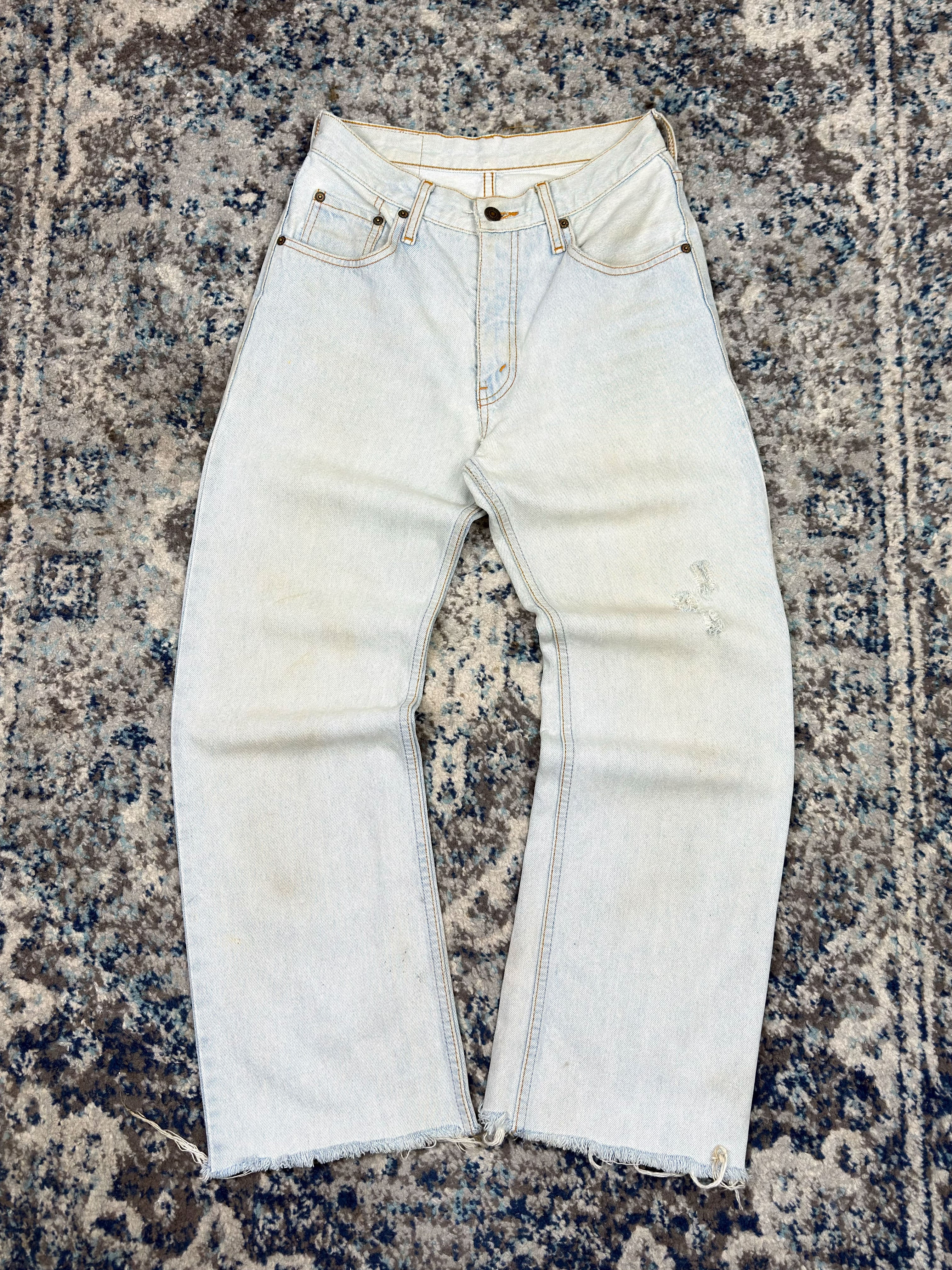 Vintage 90s Levis XX Red Tab Slim Fit Bleach Wash Denim Pants Size 28
