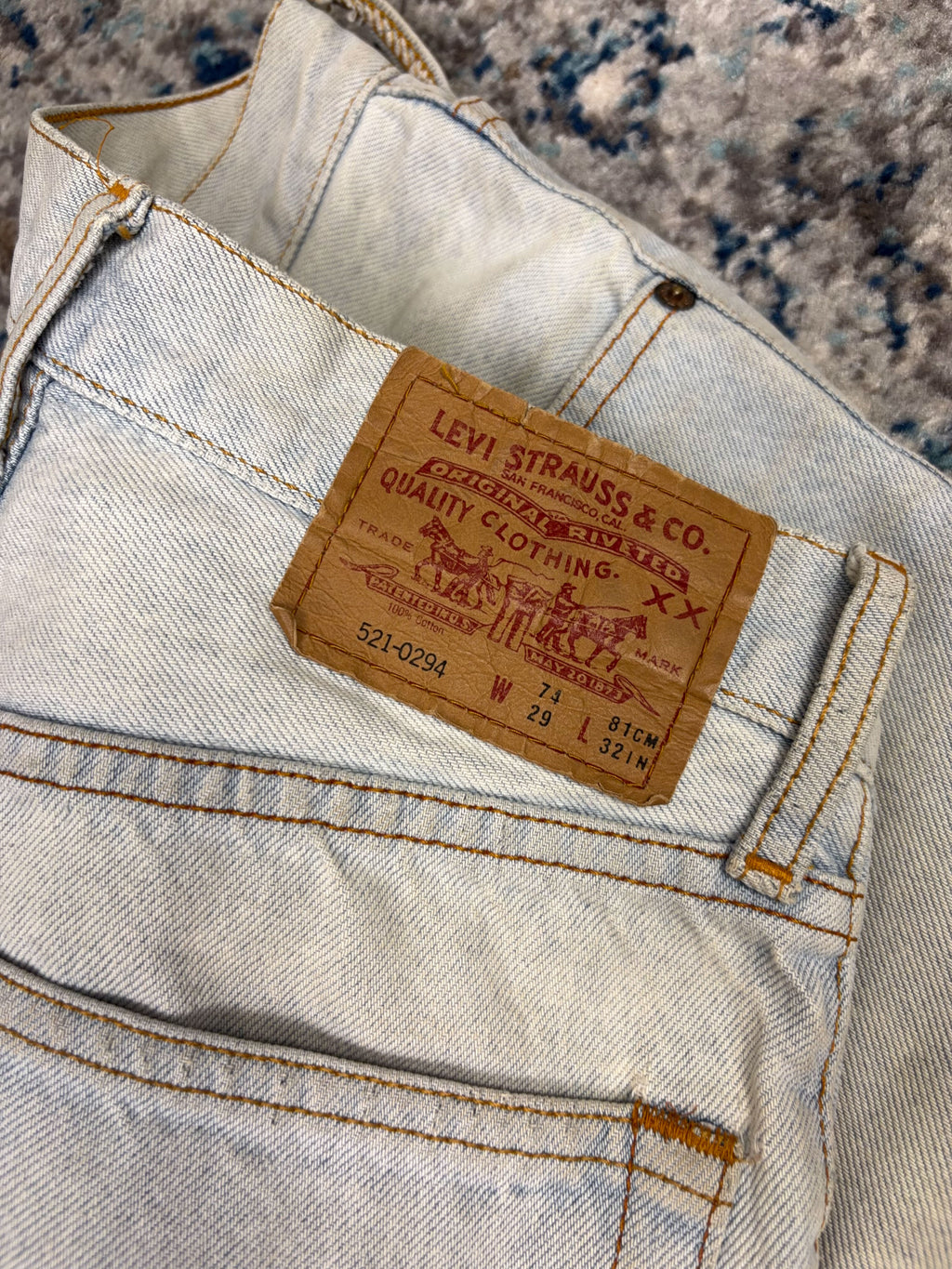 Vintage 90s Levis XX Red Tab Slim Fit Bleach Wash Denim Pants Size 28