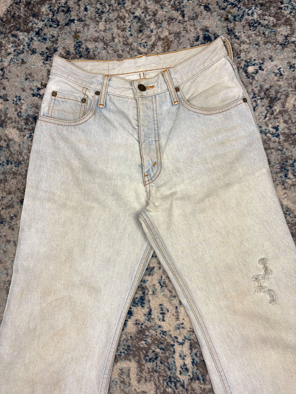 Vintage 90s Levis XX Red Tab Slim Fit Bleach Wash Denim Pants Size 28