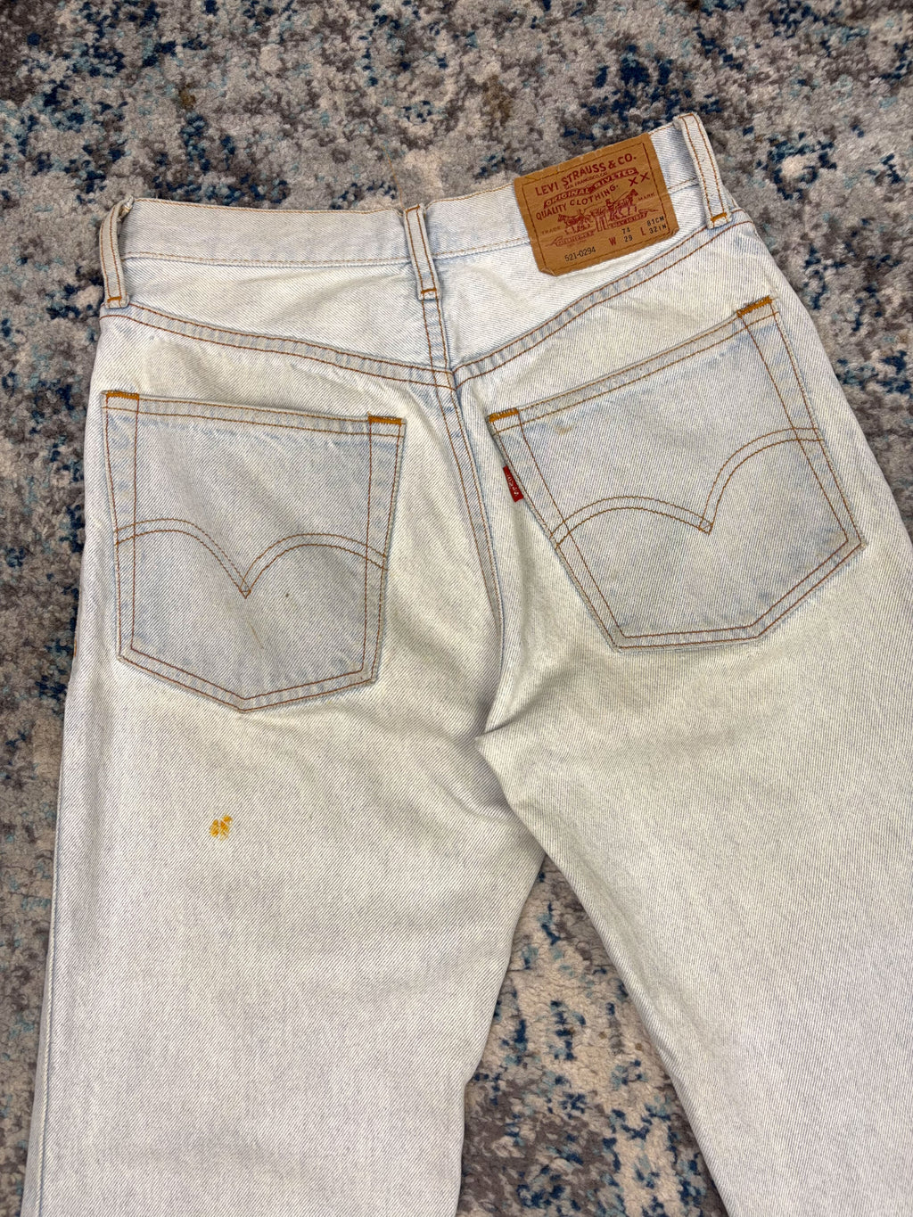 Vintage 90s Levis XX Red Tab Slim Fit Bleach Wash Denim Pants Size 28