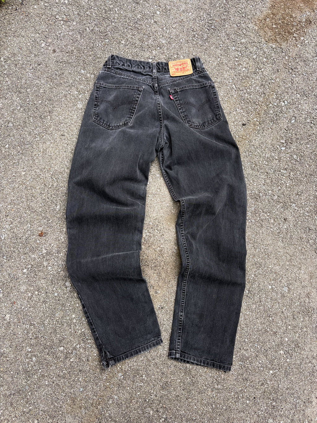 Vintage Levis 550 Red Tab Relaxed Fit Black Wash Denim Pants Size 30