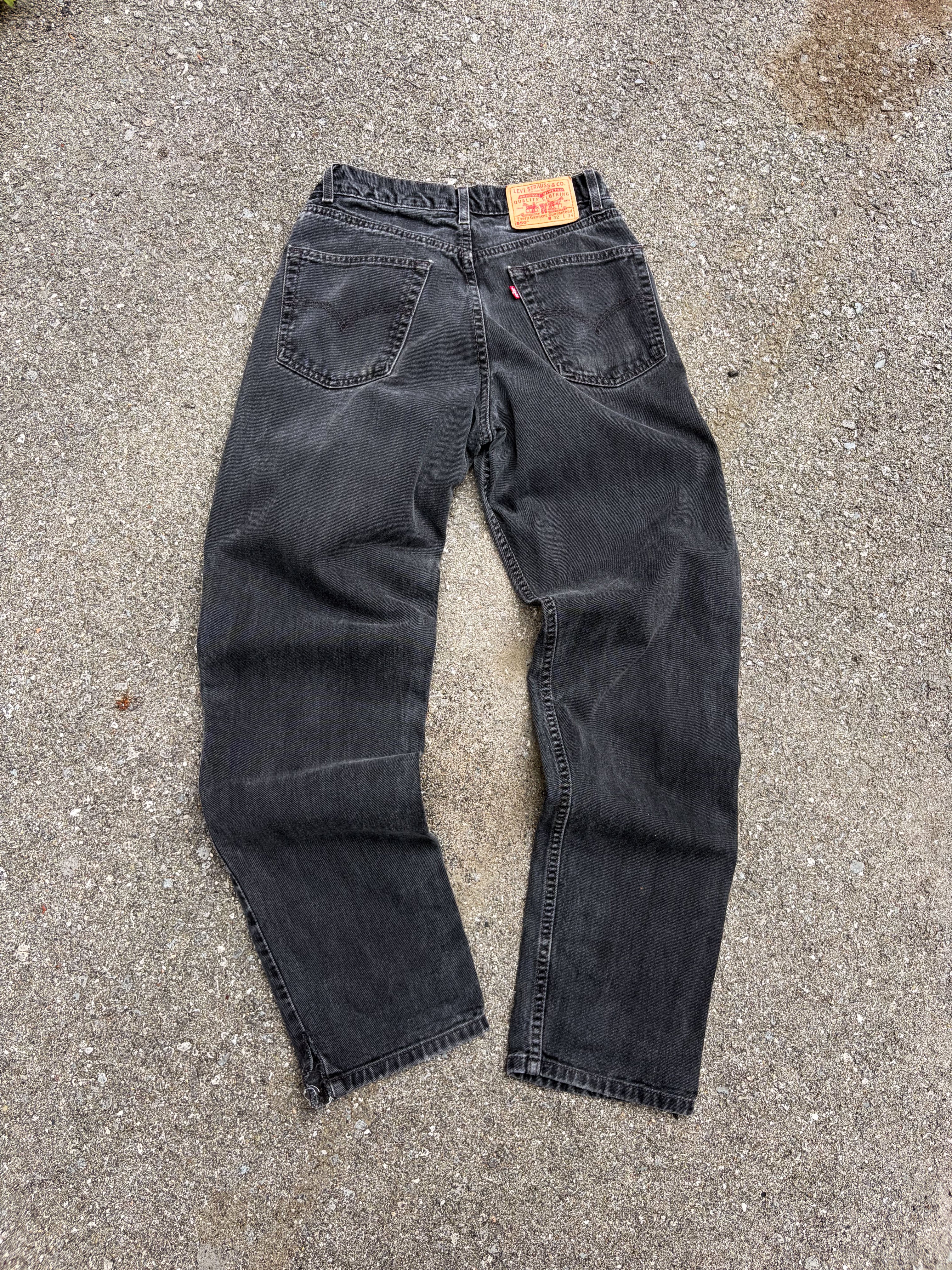 Vintage Levis 550 Red Tab Relaxed Fit Black Wash Denim Pants Size 30