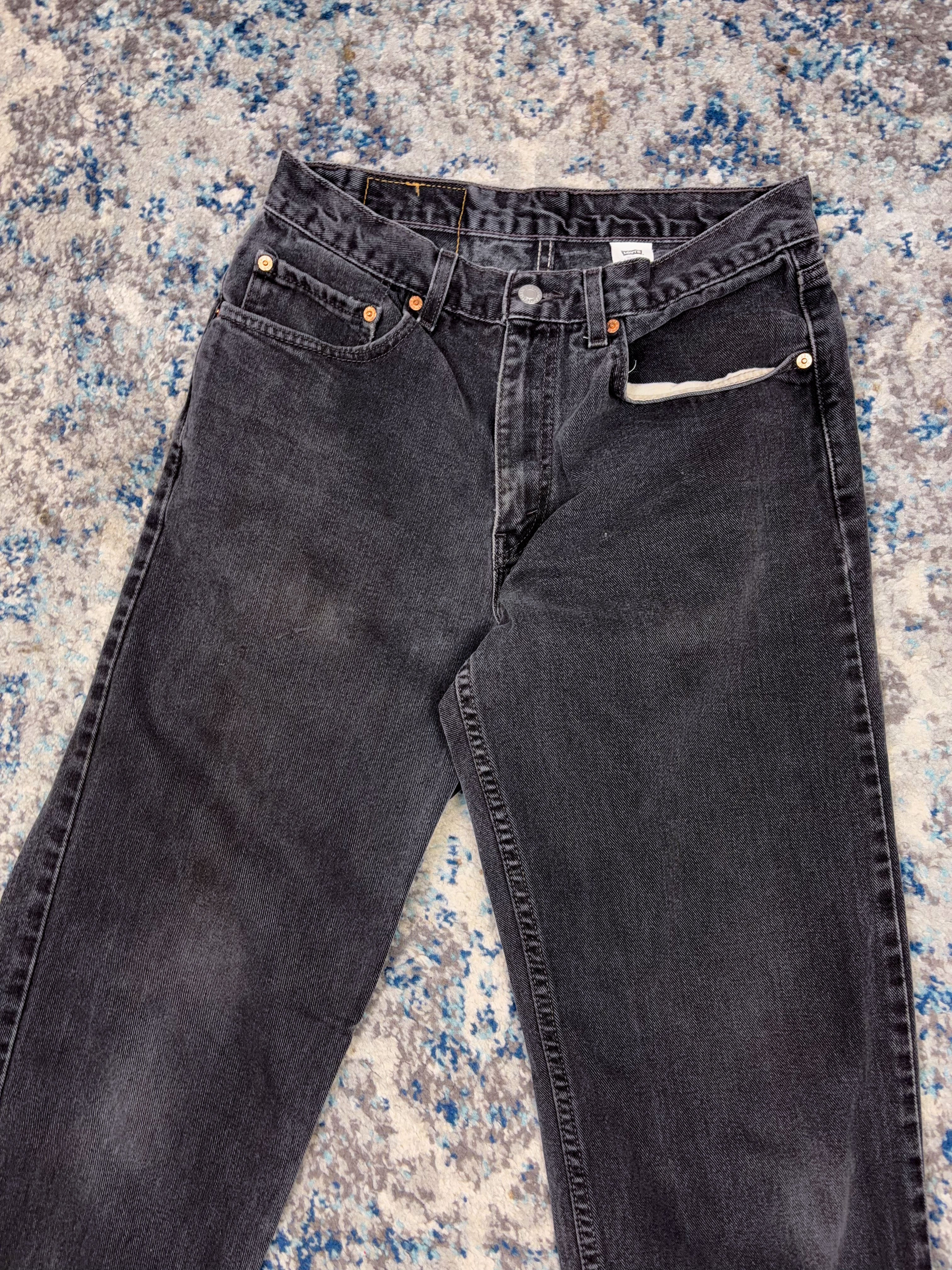 Vintage Levis 550 Red Tab Relaxed Fit Black Wash Denim Pants Size 30