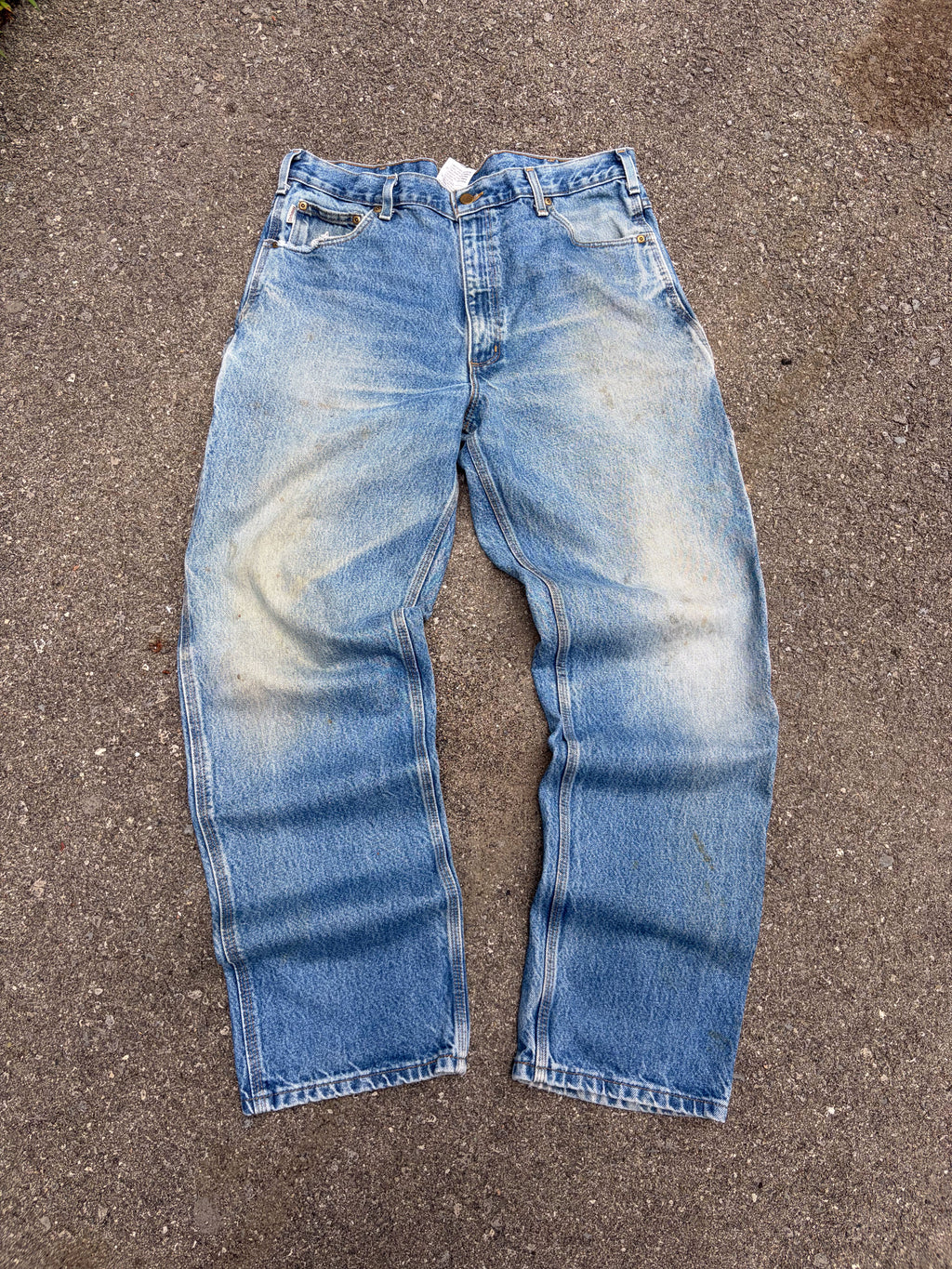 Vintage Carhartt Relaxed Fit Medium Wash Denim Carpenter Pants Size 36