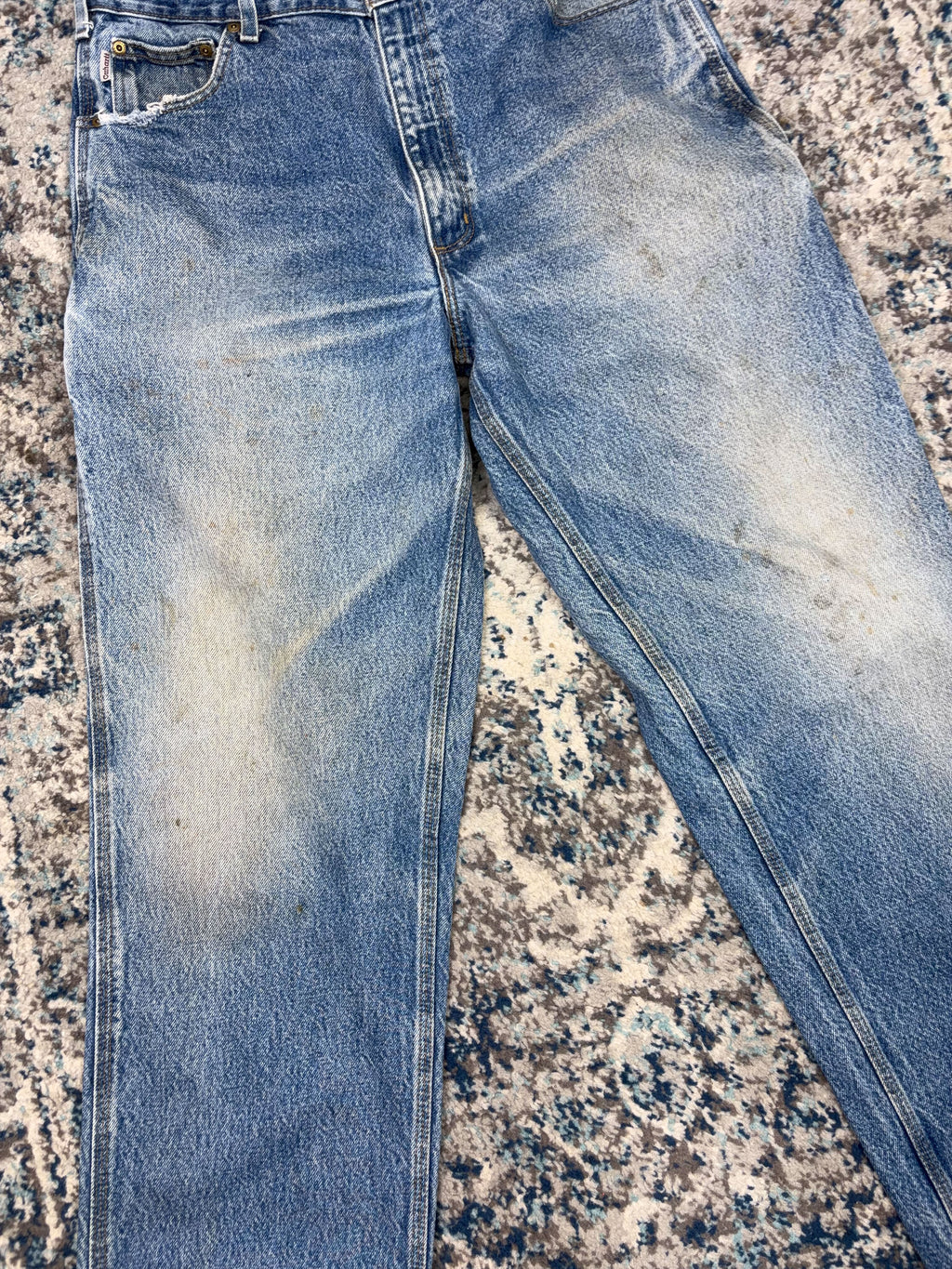 Vintage Carhartt Relaxed Fit Medium Wash Denim Carpenter Pants Size 36