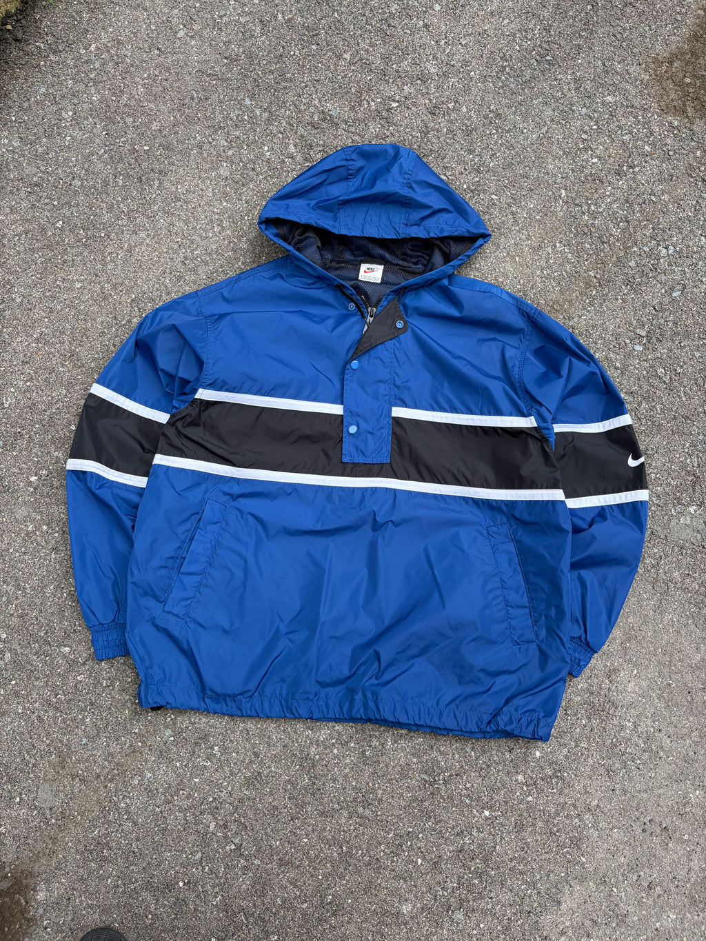 Vintage Nike Embroidered Sleeve Swoosh 1/4 Zip Anorak Windbreaker Jacket Size Medium