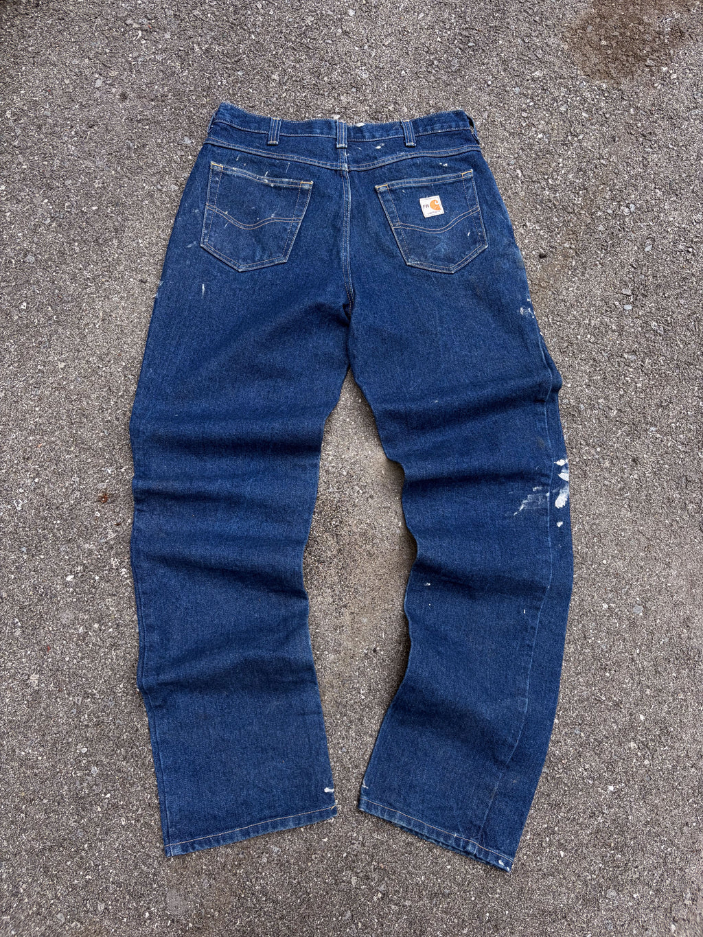 Vintage Carhartt FR Dark Wash Denim Workwear Pants Size 33