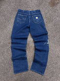 Vintage Carhartt FR Dark Wash Denim Workwear Pants Size 33