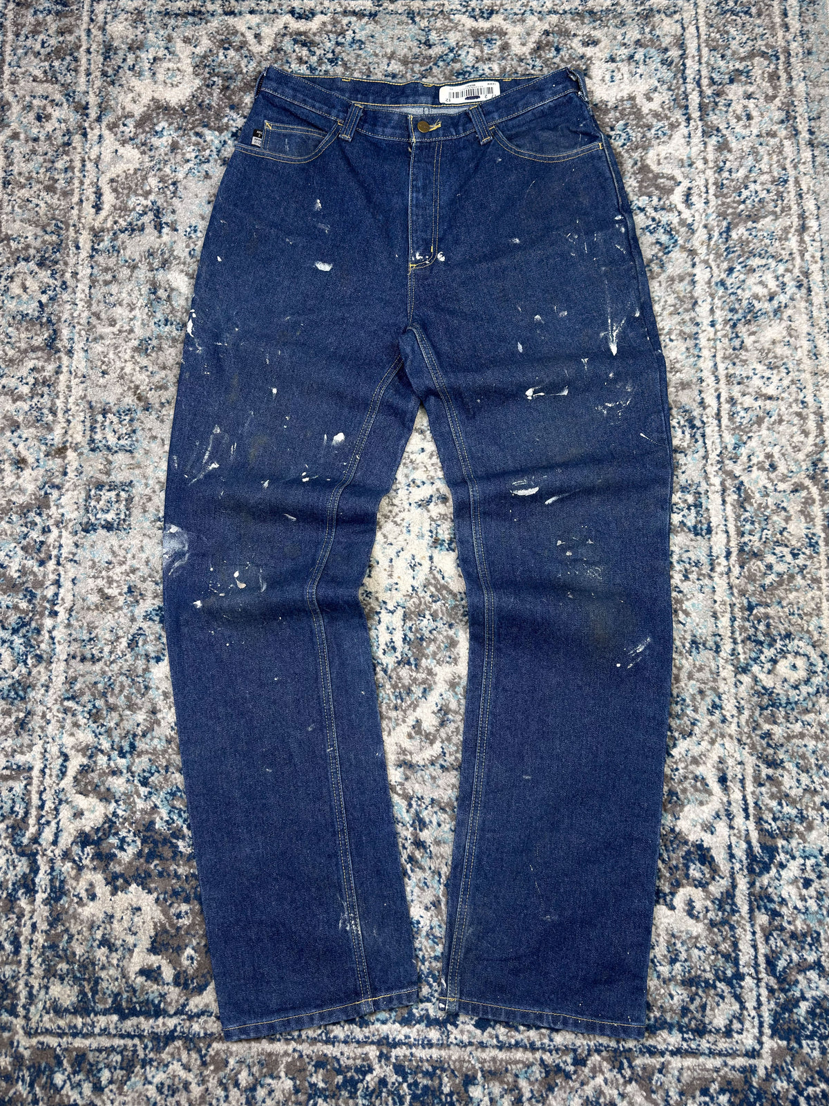 Vintage Carhartt FR Dark Wash Denim Workwear Pants Size 33