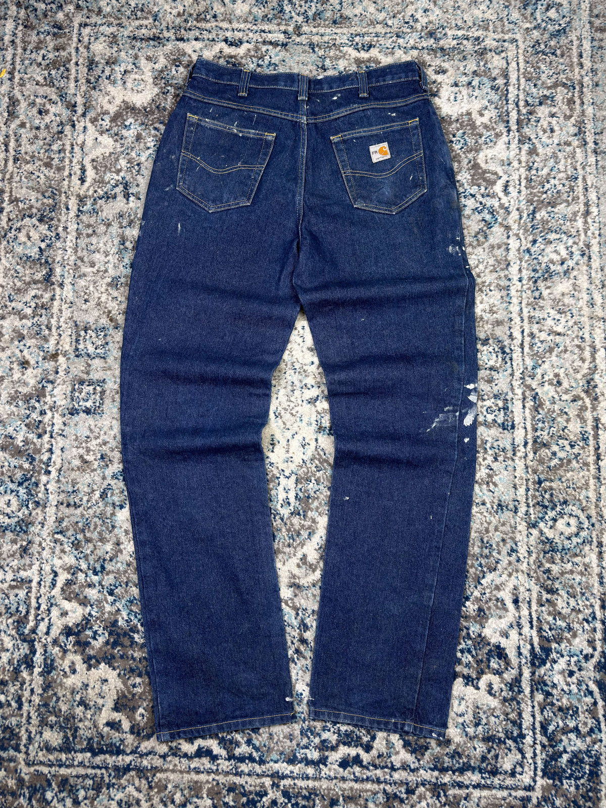 Vintage Carhartt FR Dark Wash Denim Workwear Pants Size 33
