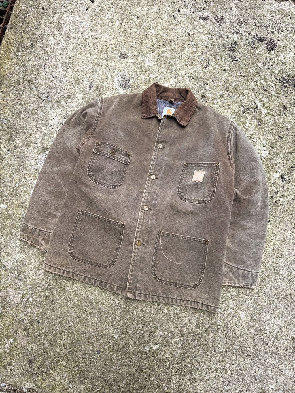 Vintage 90s Carhartt Blanket Lined Canvas Workwear Chore Jacket Size Large