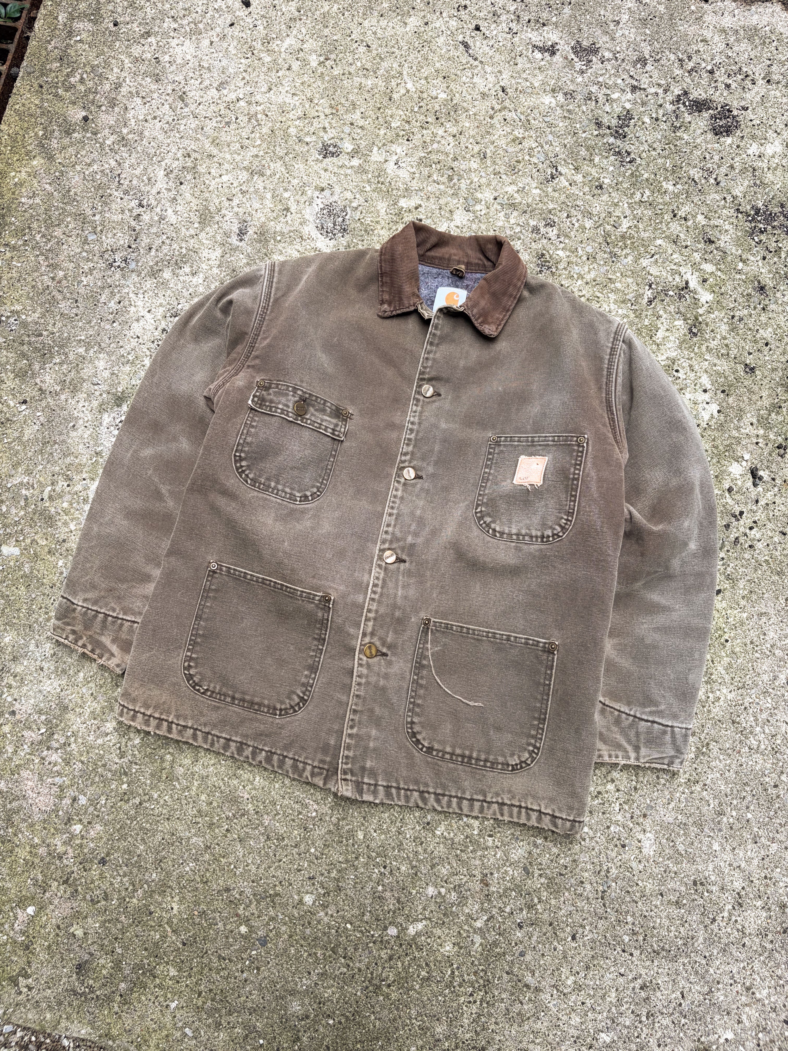 Vintage 90s Carhartt Blanket Lined Canvas Workwear Chore Jacket Size Large