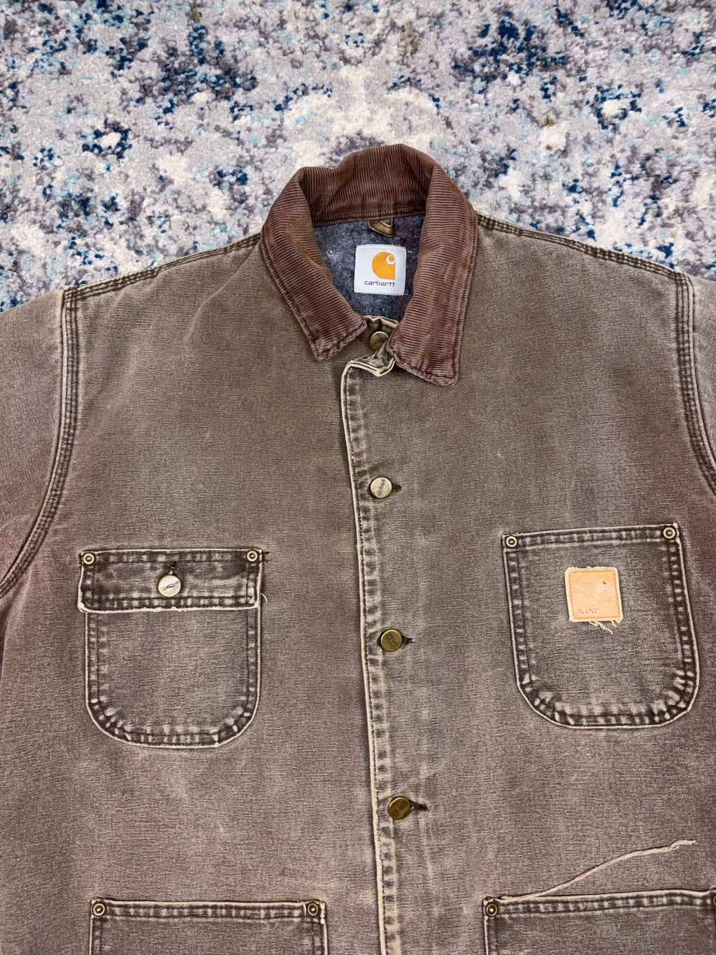Vintage 90s Carhartt Blanket Lined Canvas Workwear Chore Jacket Size Large