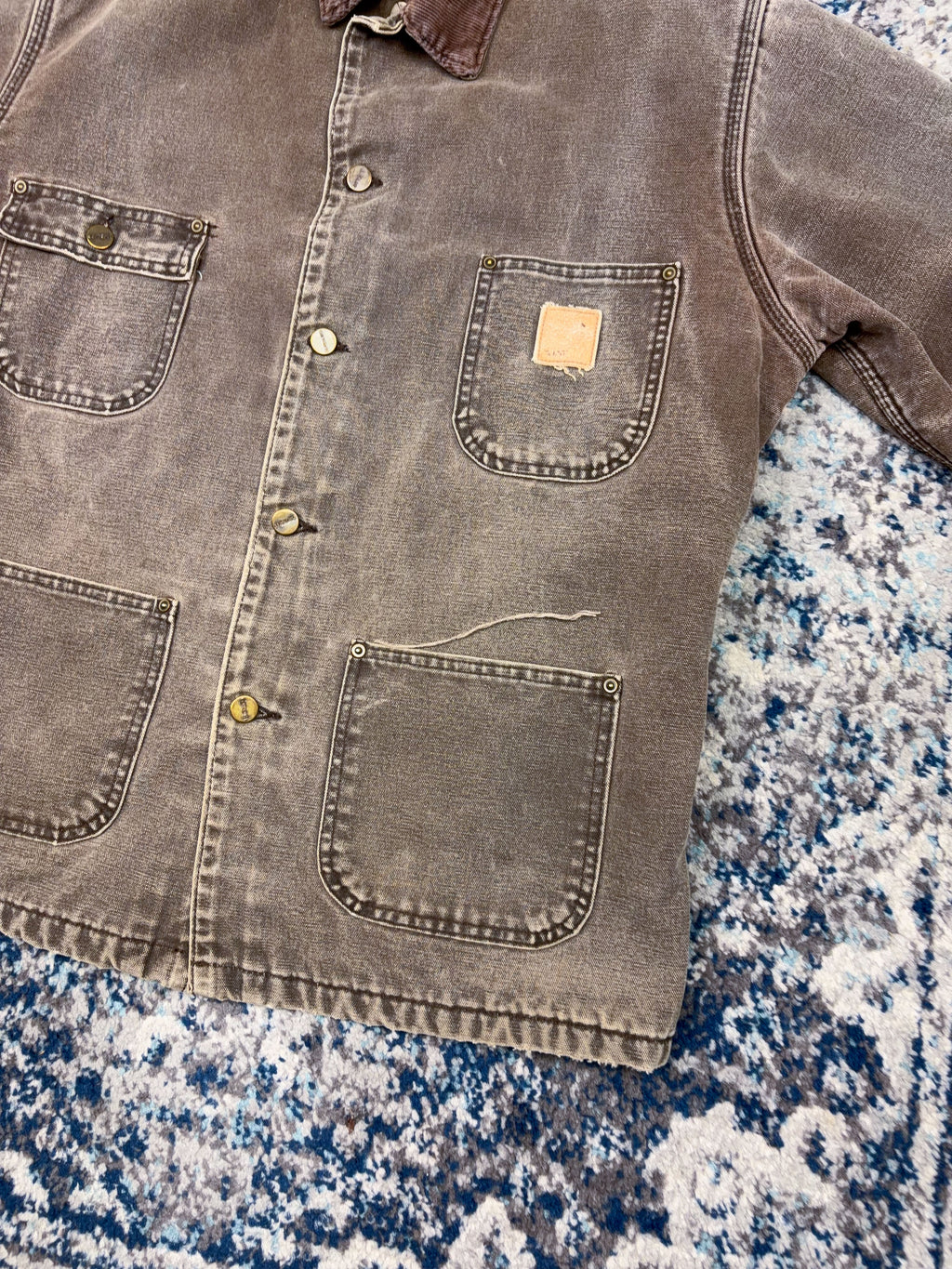 Vintage 90s Carhartt Blanket Lined Canvas Workwear Chore Jacket Size Large