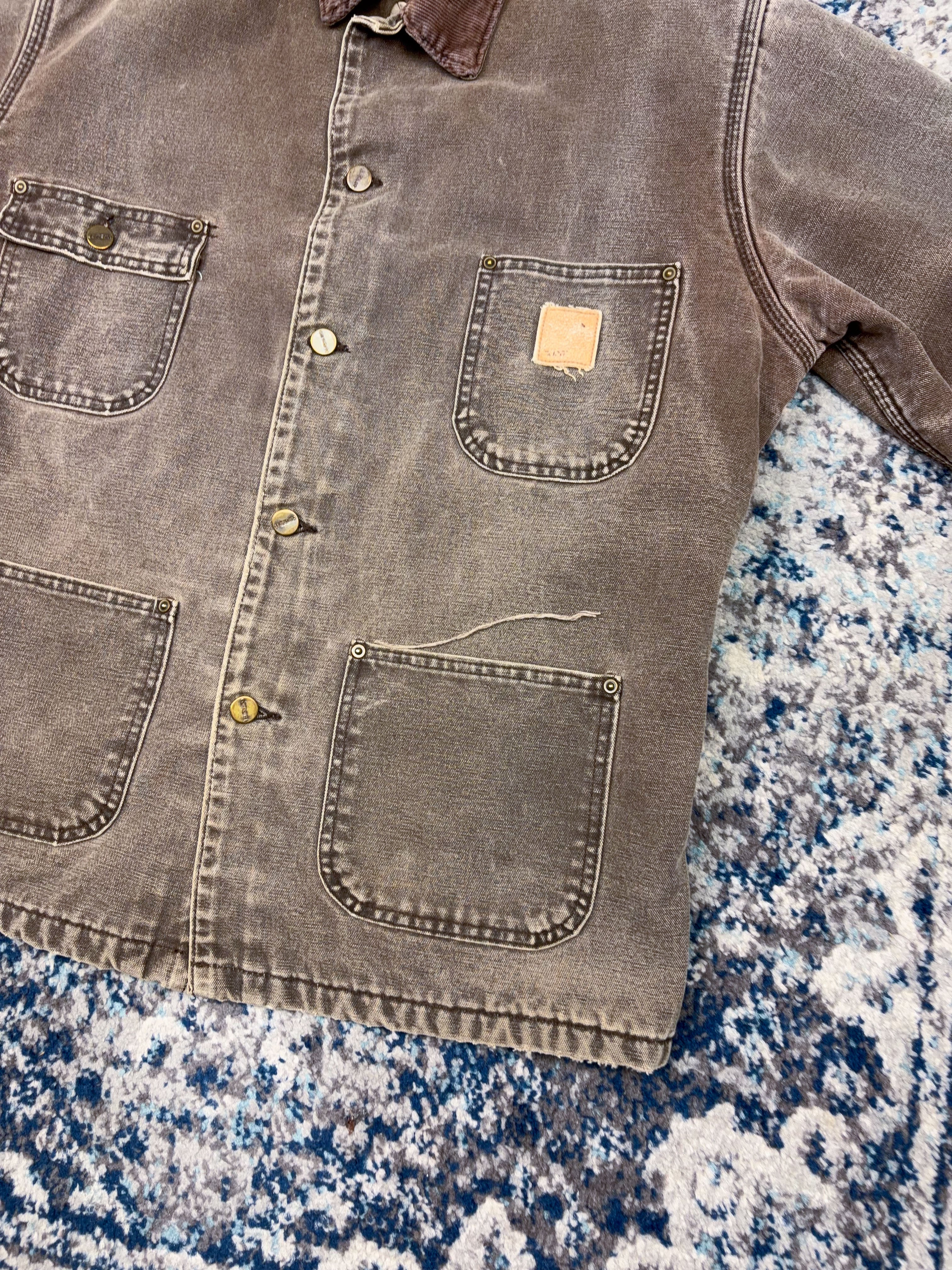 Vintage 90s Carhartt Blanket Lined Canvas Workwear Chore Jacket Size Large