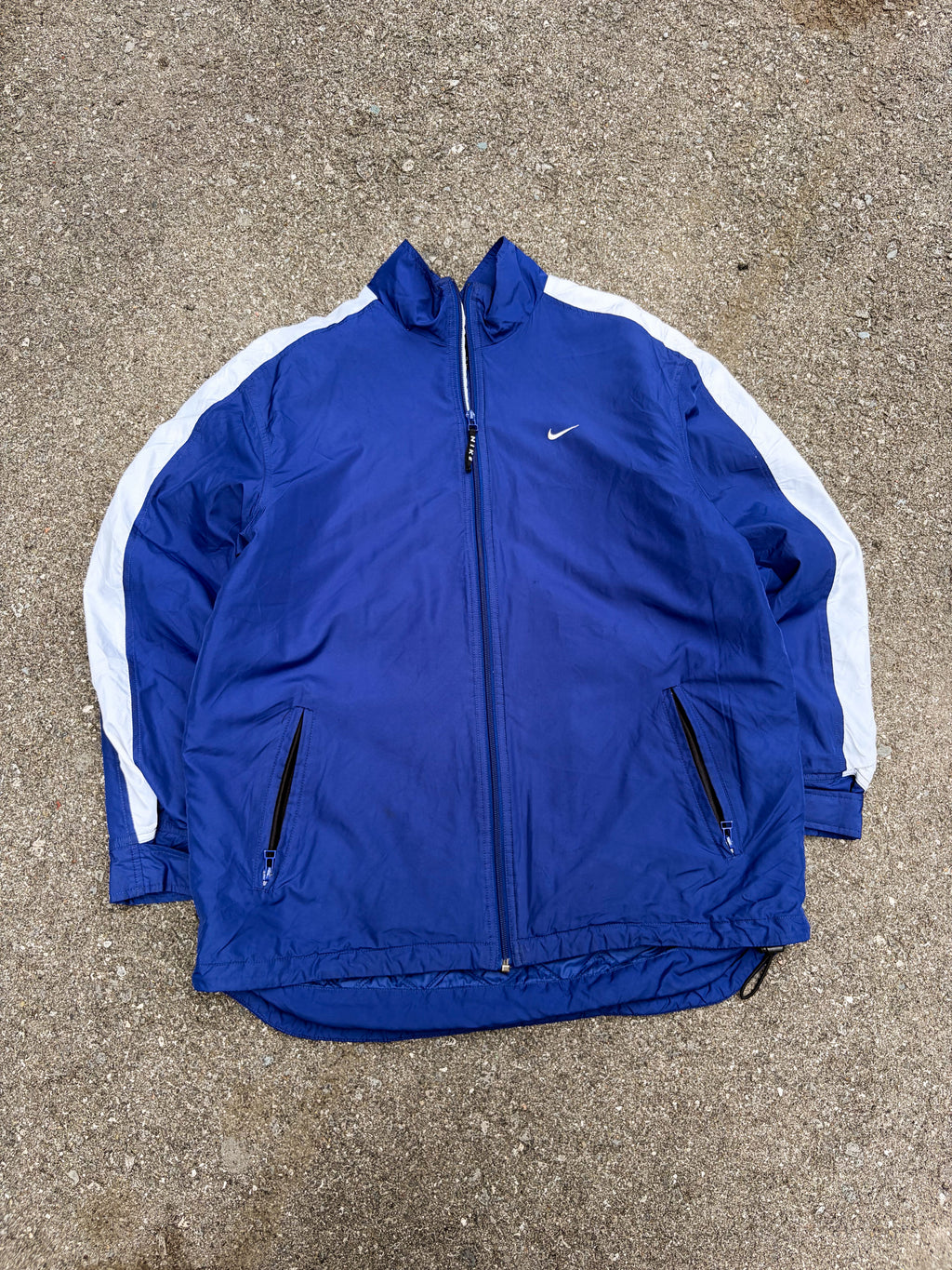 Vintage 90s Nike Quilted Lined Embroidered Mini Swoosh Full Zip Jacket Size Medium