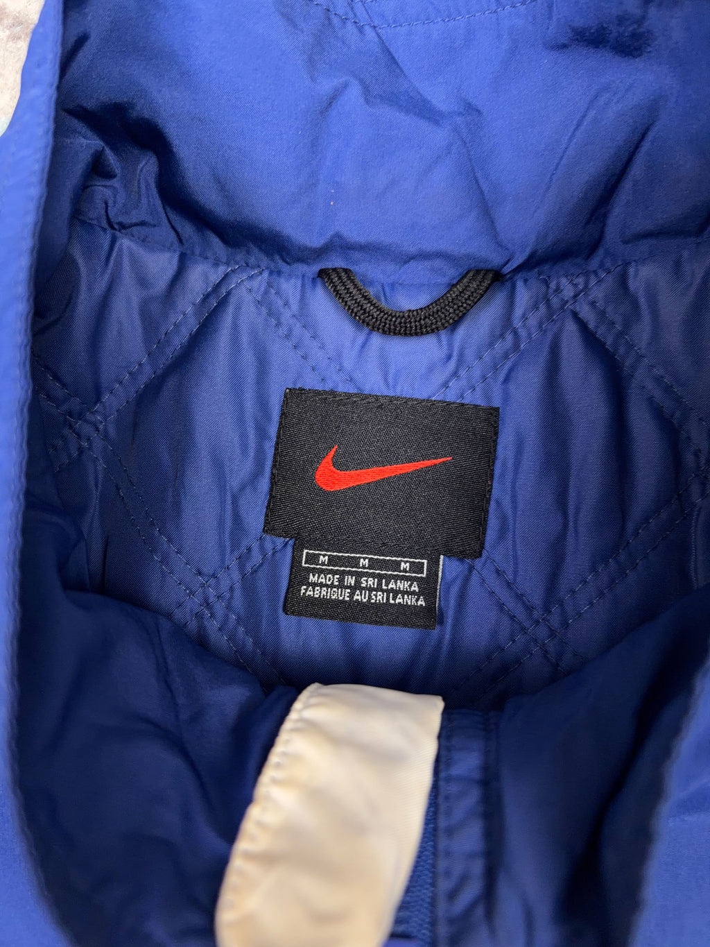 Vintage 90s Nike Quilted Lined Embroidered Mini Swoosh Full Zip Jacket Size Medium