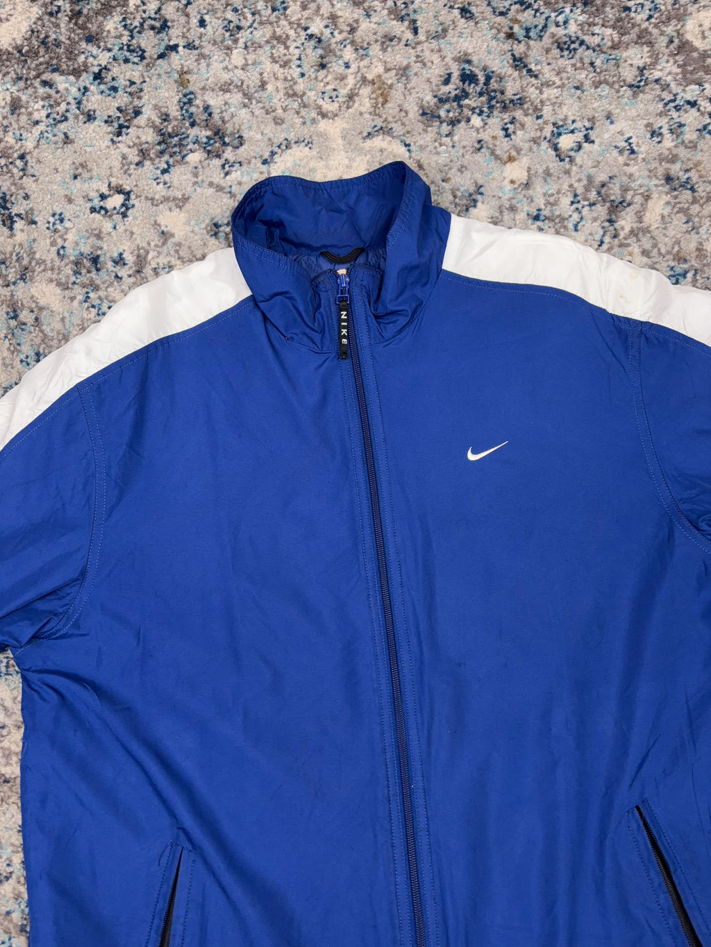 Vintage 90s Nike Quilted Lined Embroidered Mini Swoosh Full Zip Jacket Size Medium