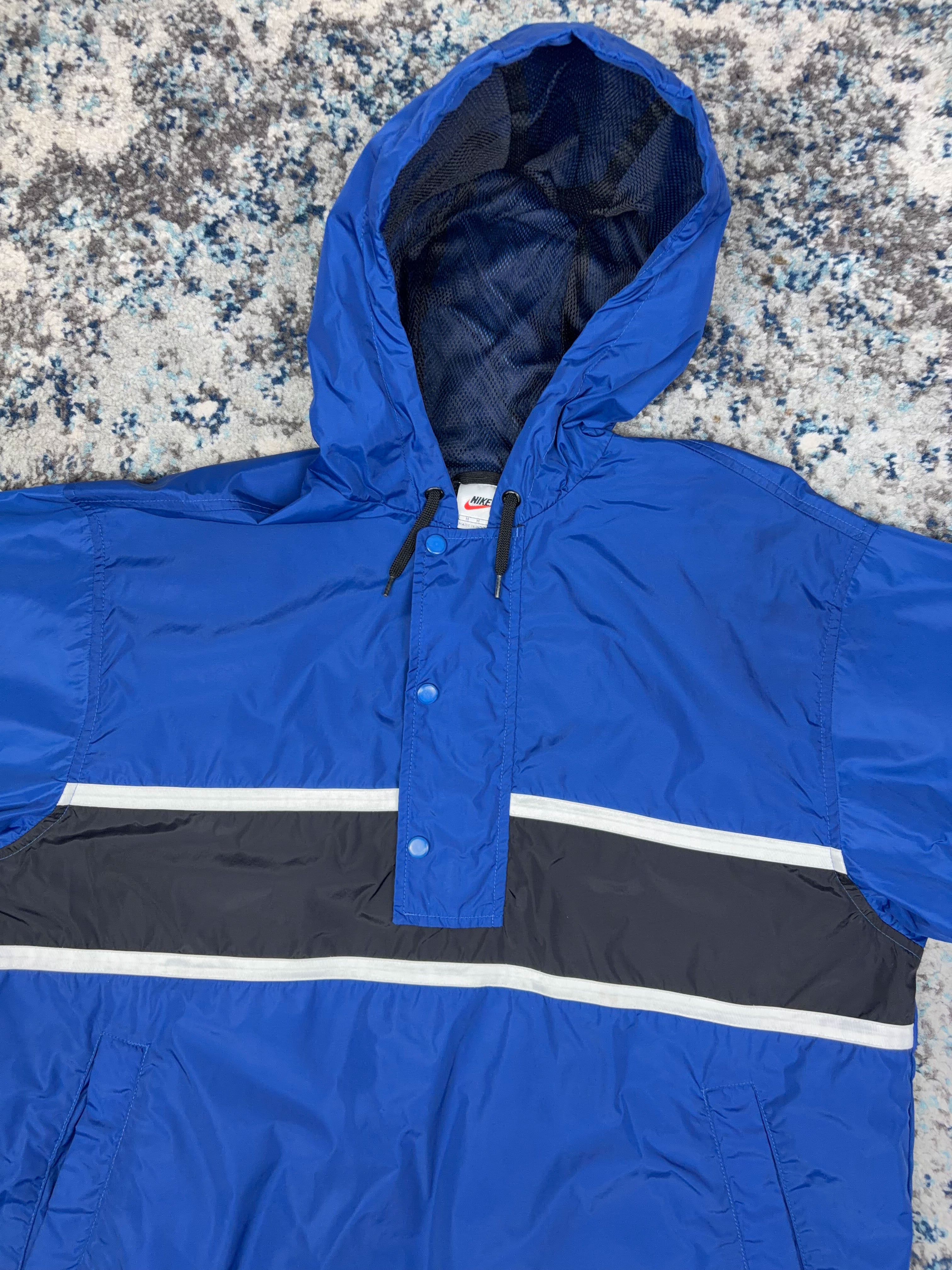 Vintage Nike Embroidered Sleeve Swoosh 1/4 Zip Anorak Windbreaker Jacket Size Medium