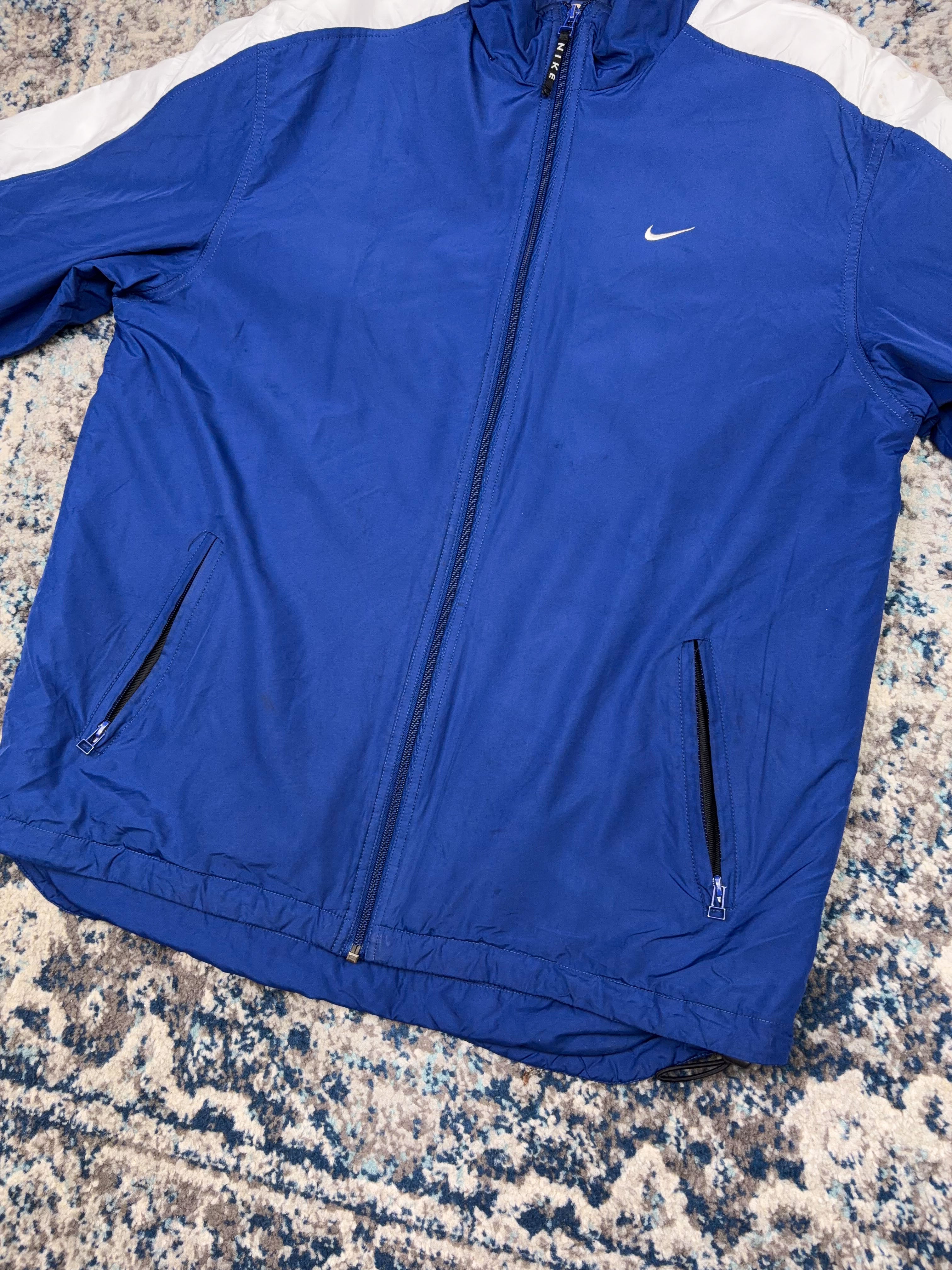 Vintage 90s Nike Quilted Lined Embroidered Mini Swoosh Full Zip Jacket Size Medium