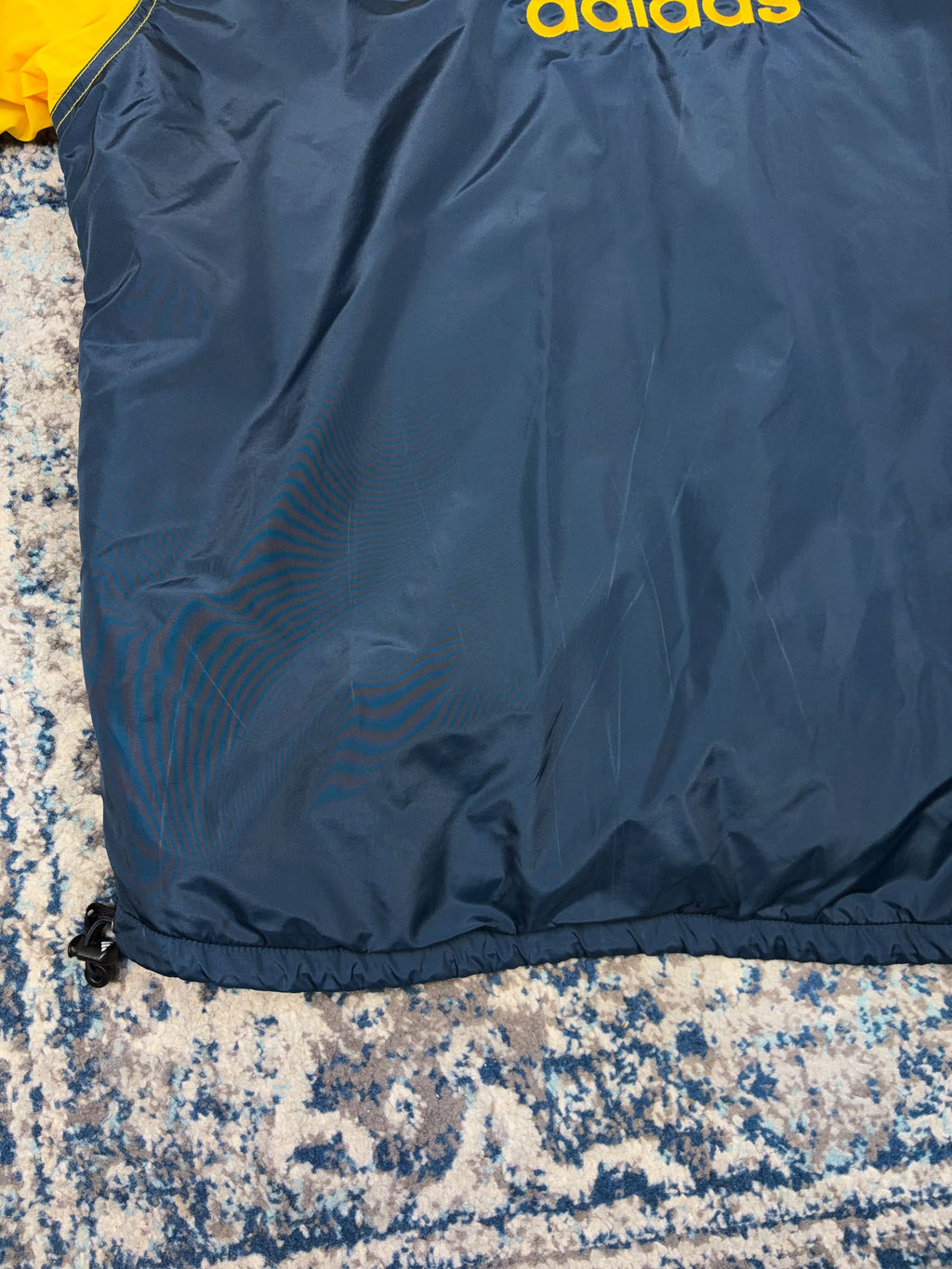 Vintage 90s Adidas Insulated Embroidered Logo Two Tone Hooded Jacket Size Large