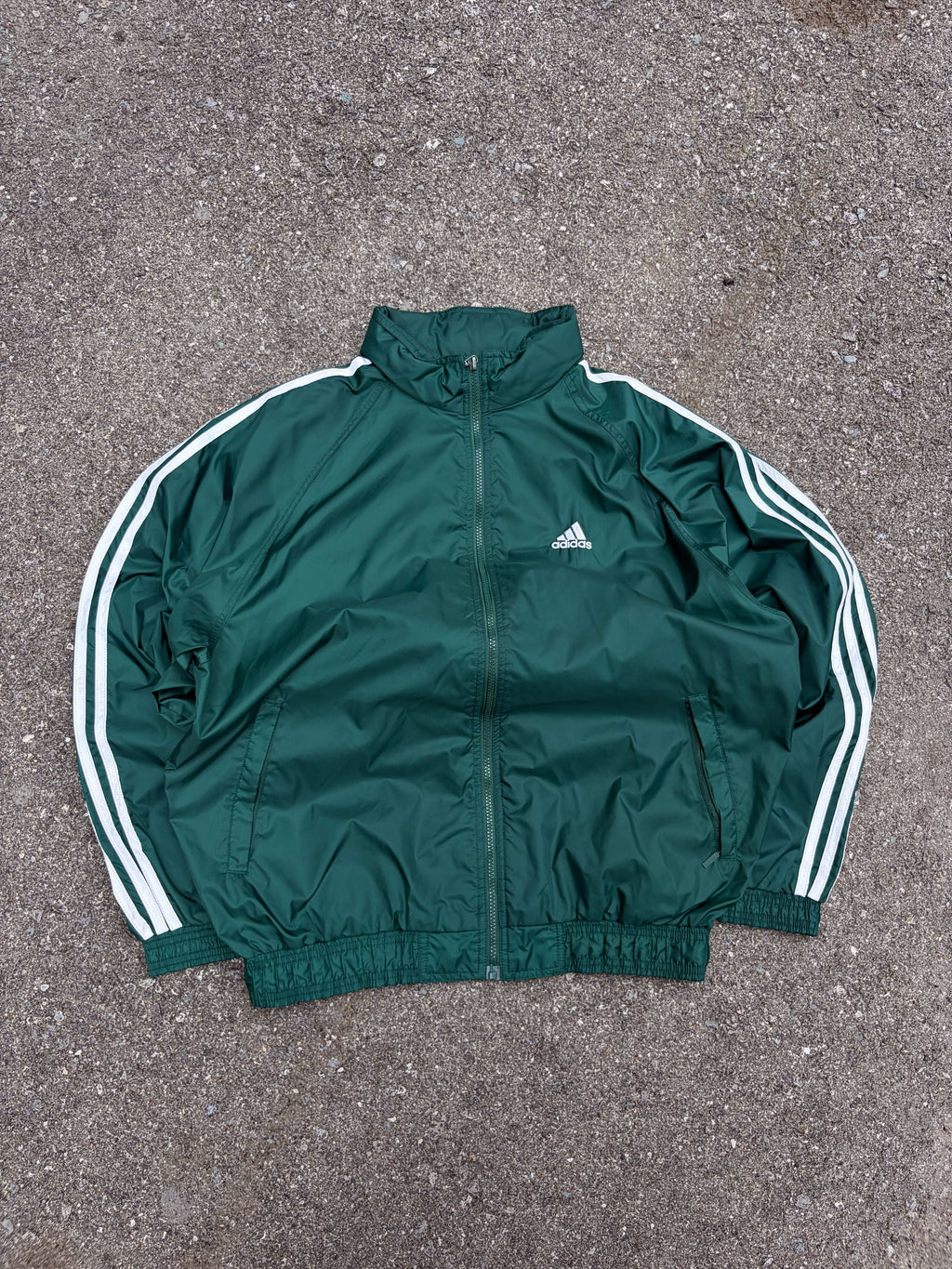 Vintage Adidas Embroidered Logo Mesh Lined Windbreaker Full Zip Jacket Size Large