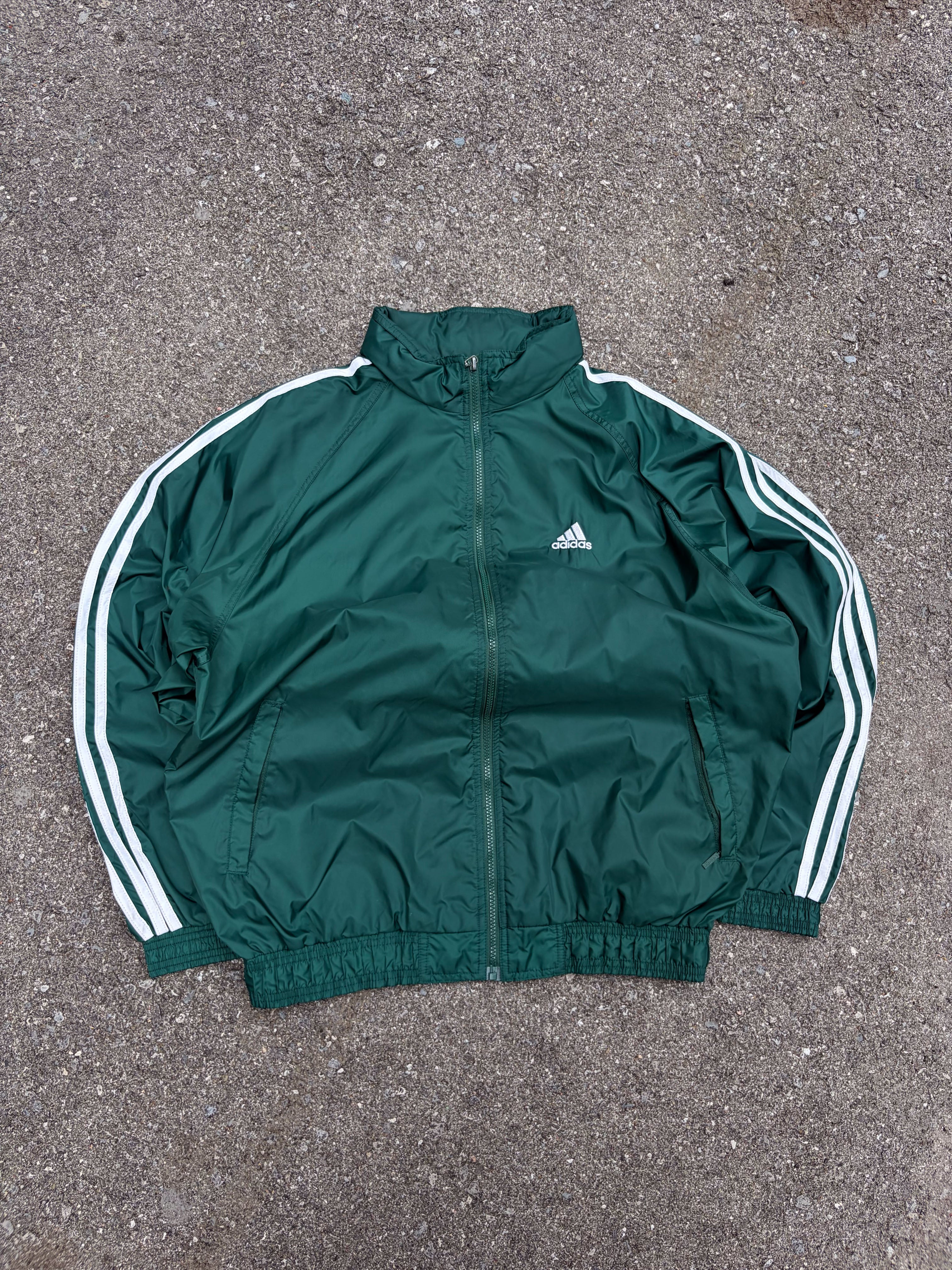 Vintage Adidas Embroidered Logo Mesh Lined Windbreaker Full Zip Jacket Size Large