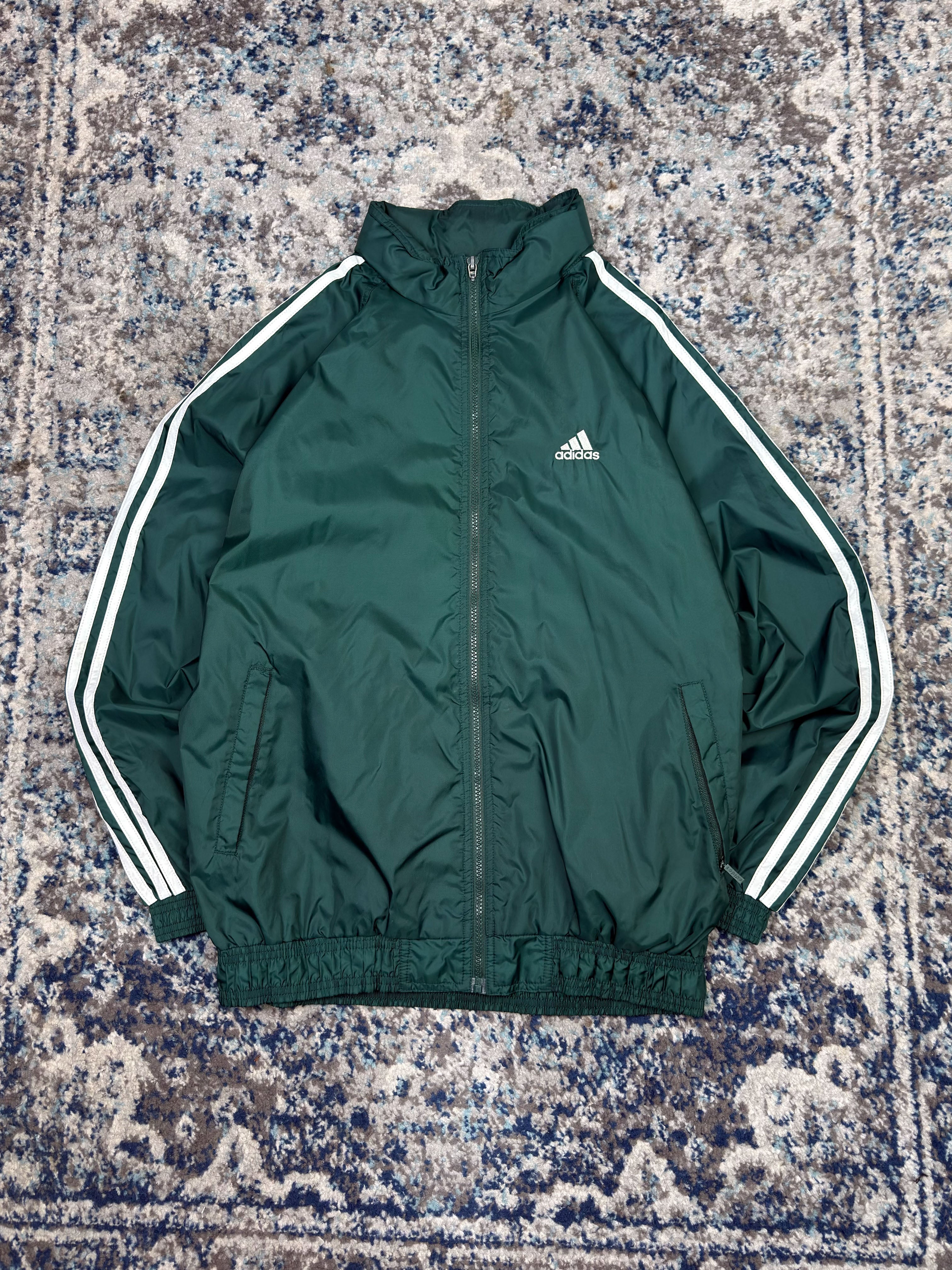 Vintage Adidas Embroidered Logo Mesh Lined Windbreaker Full Zip Jacket Size Large