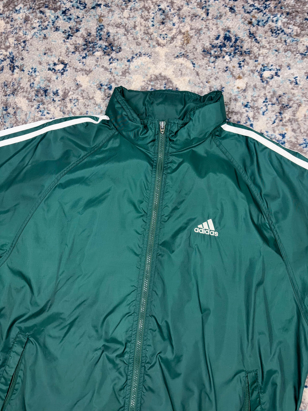 Vintage Adidas Embroidered Logo Mesh Lined Windbreaker Full Zip Jacket Size Large
