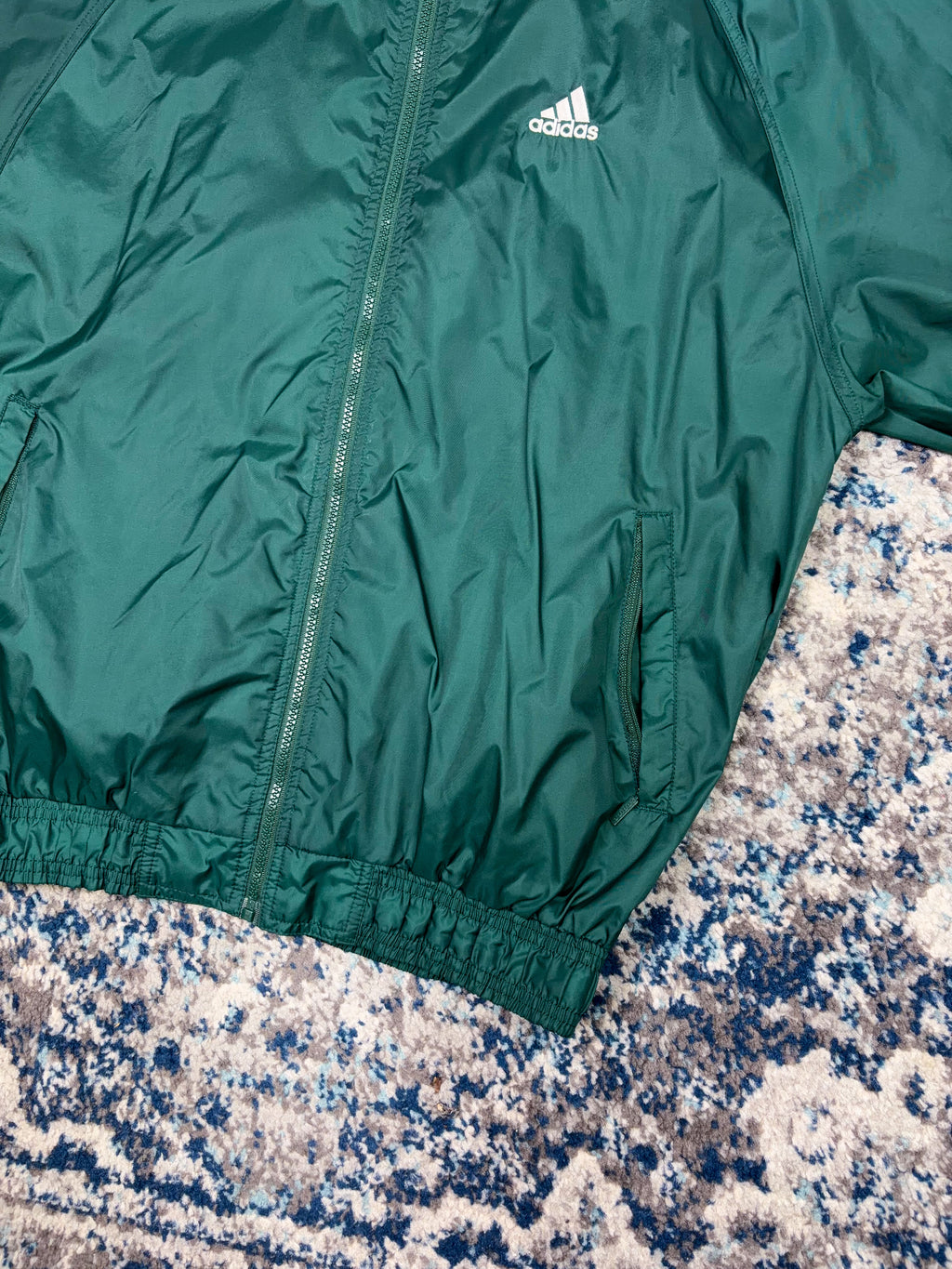 Vintage Adidas Embroidered Logo Mesh Lined Windbreaker Full Zip Jacket Size Large